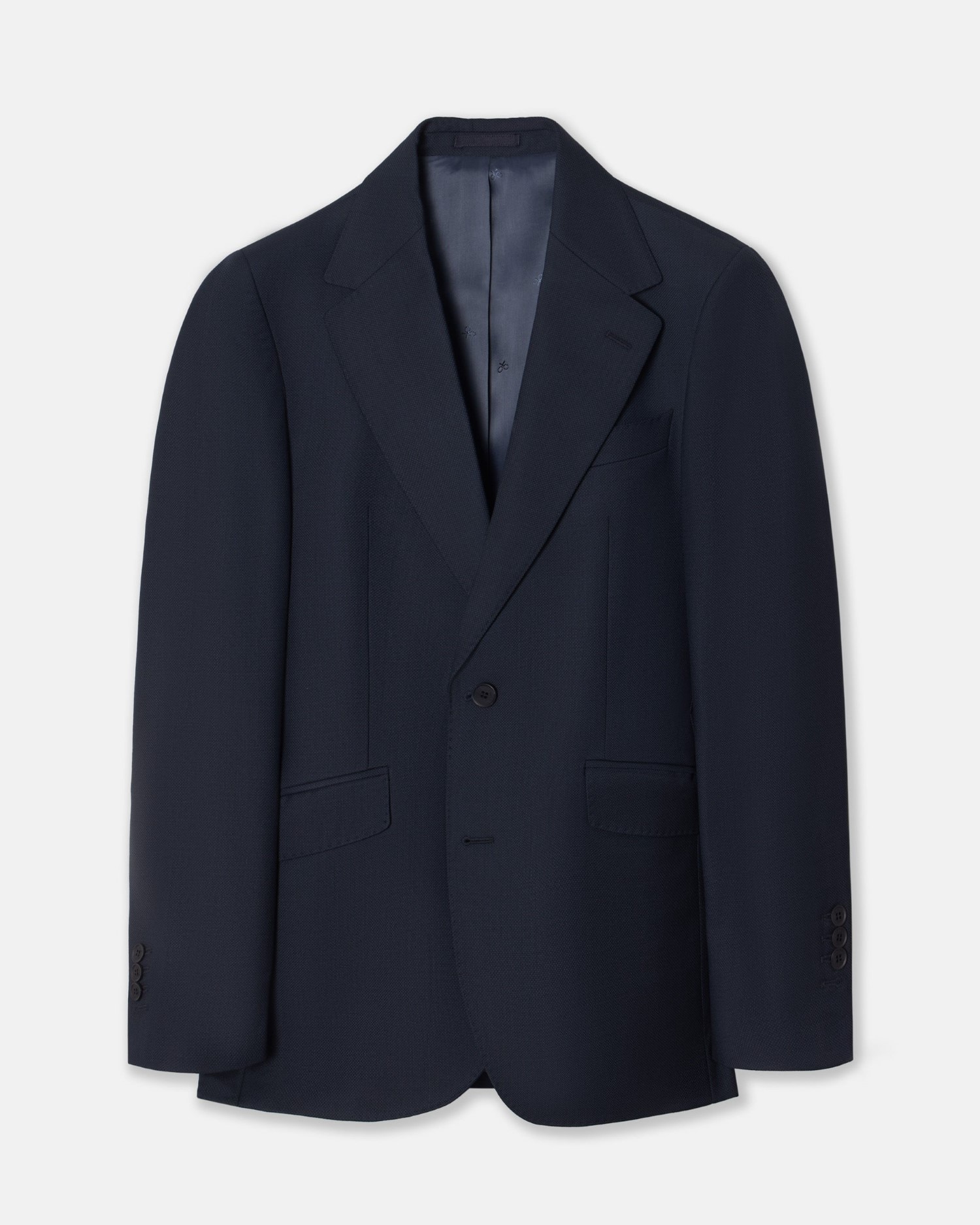 Blazer de Fato Slim Olho de Perdiz em Azul-marinho Azul-marinho-4