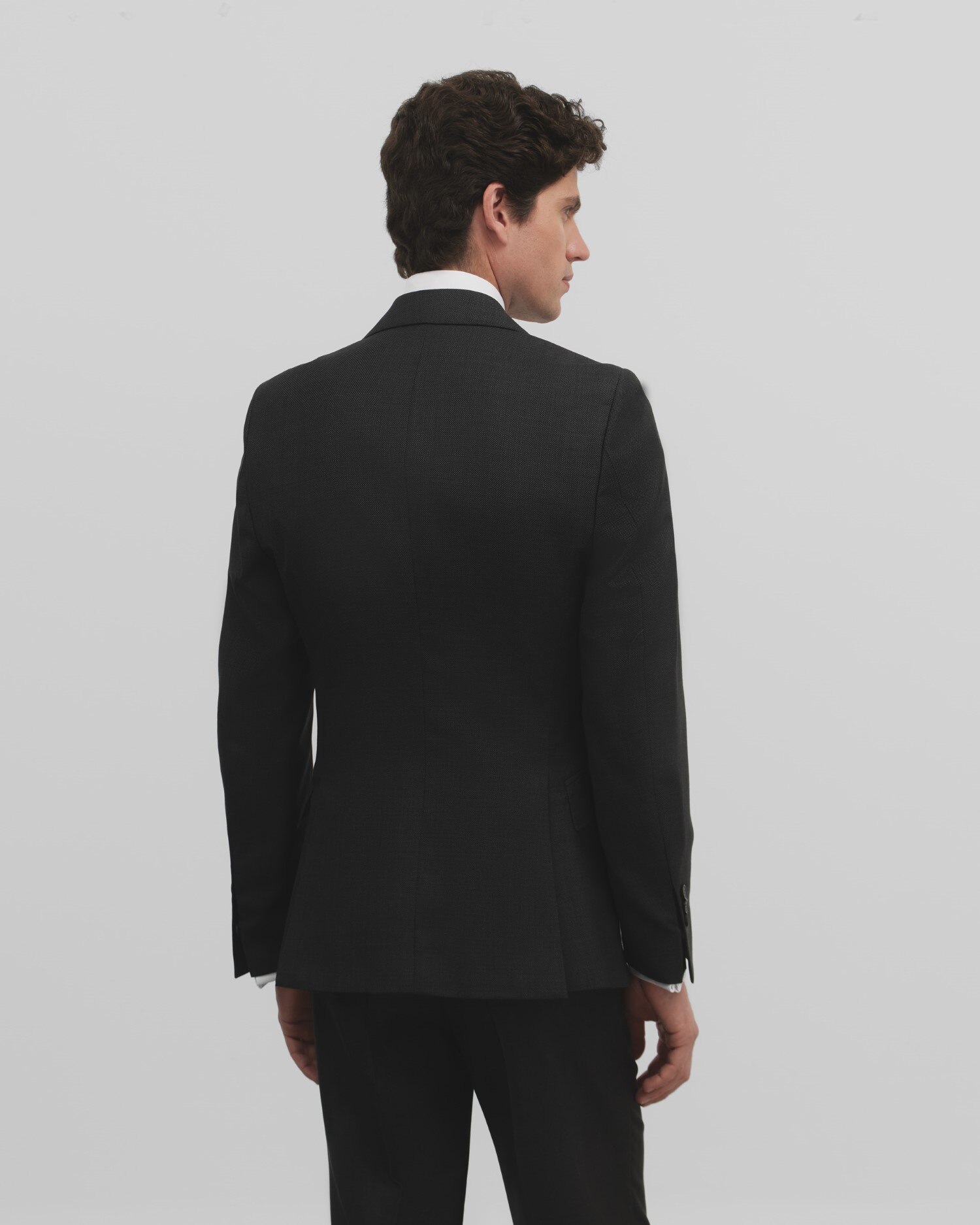 Blazer Suit Ojo de Perdiz em Cinzento Cinzento-escuro-2