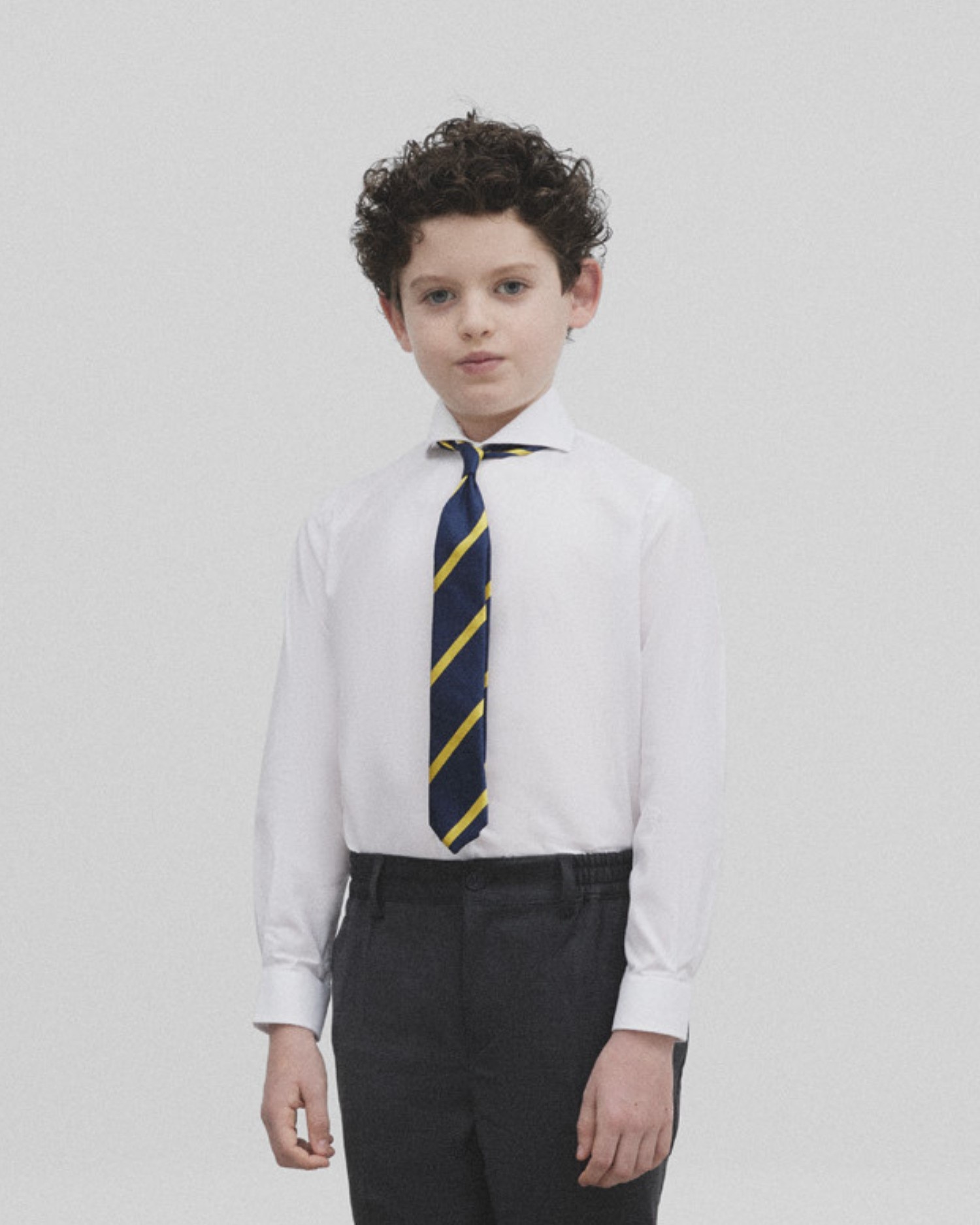 Camisa Infantil Lisa de Manga Comprida Branco-4