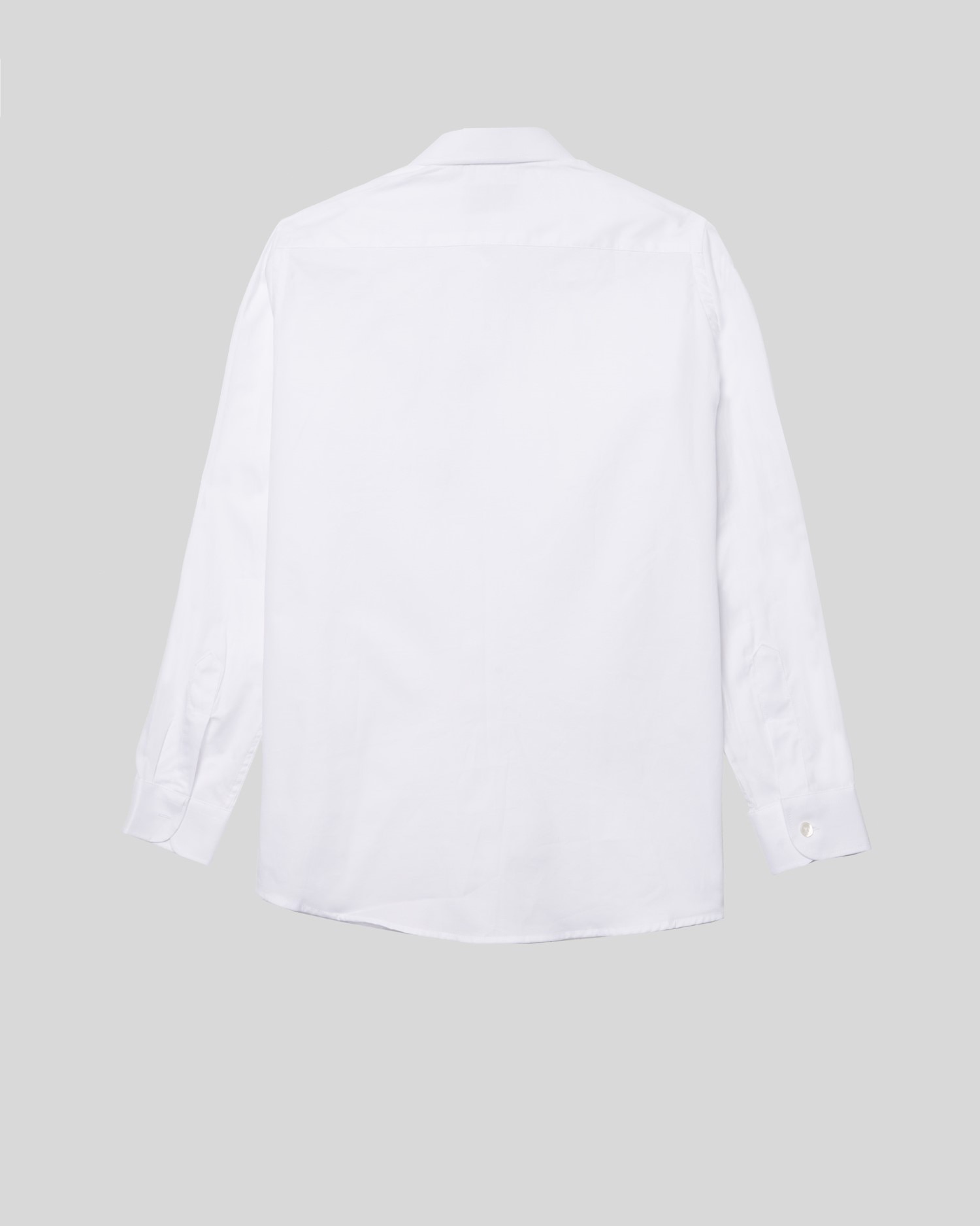 Camisa Infantil Lisa de Manga Comprida Branco-5