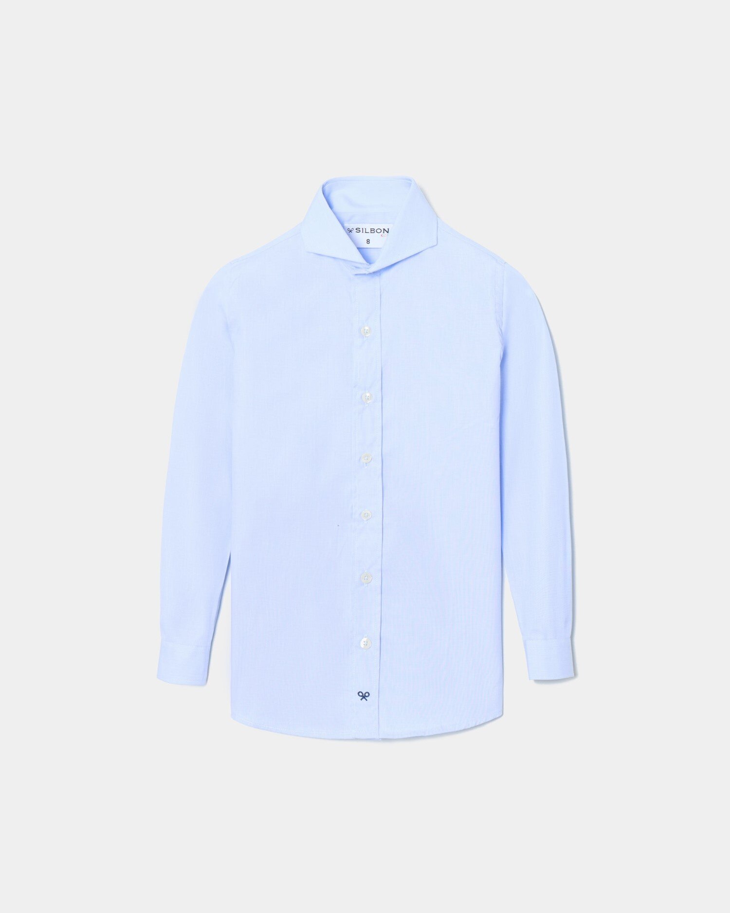 Camisa Infantil em Azul-claro de Manga Comprida Silbon Azul-claro-4