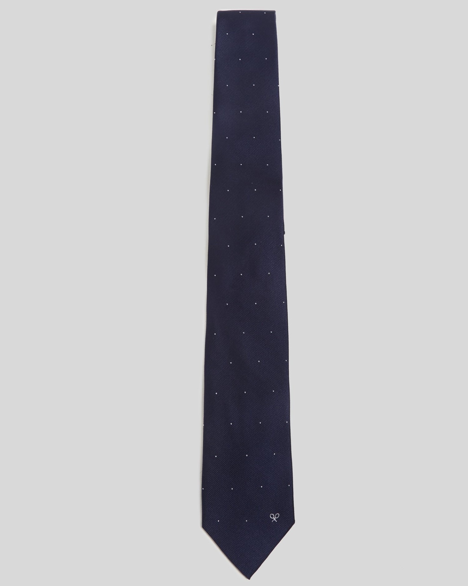 Gravata Microponto Marinho Branco Azul-marinho-1