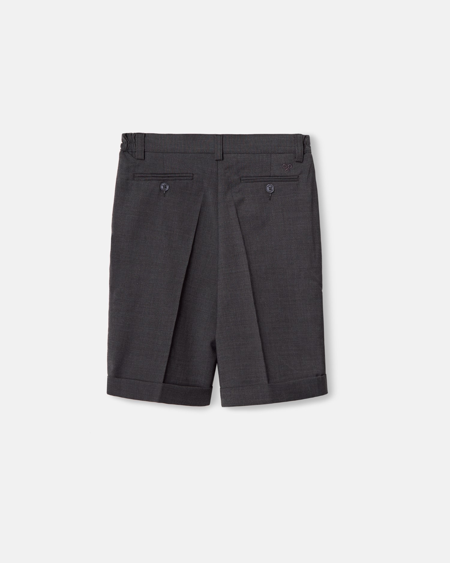 Bermudas Infantil Clássicas em Tecido Liso Silbon Cinzento-escuro-2