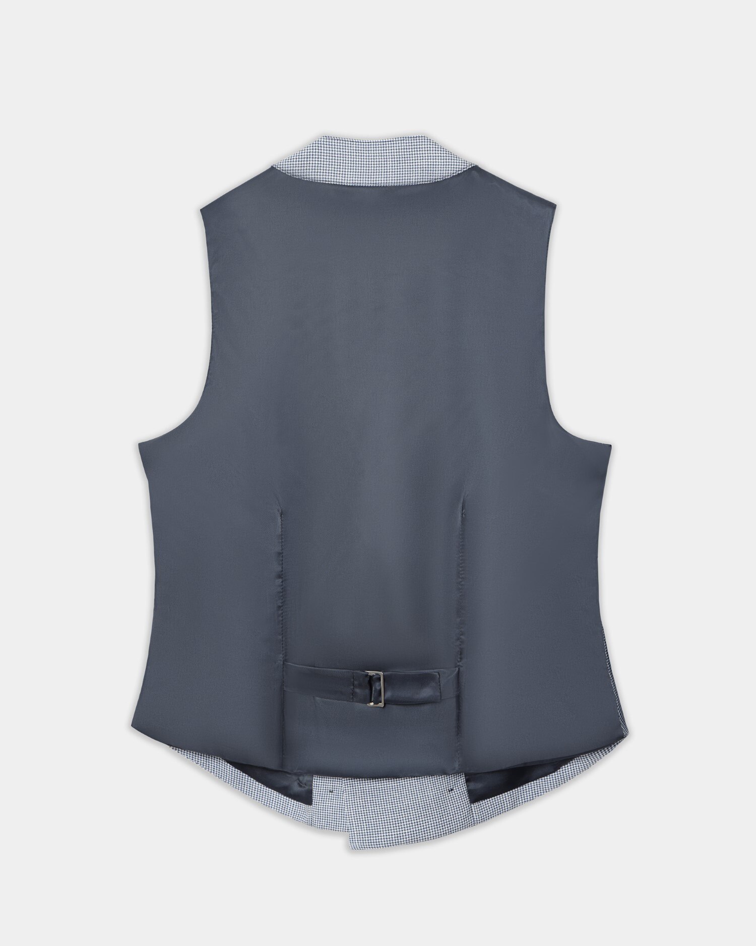 Colete de Fato Cerimónia Classic em Pied-de-poule Azul Azul / Branco-5