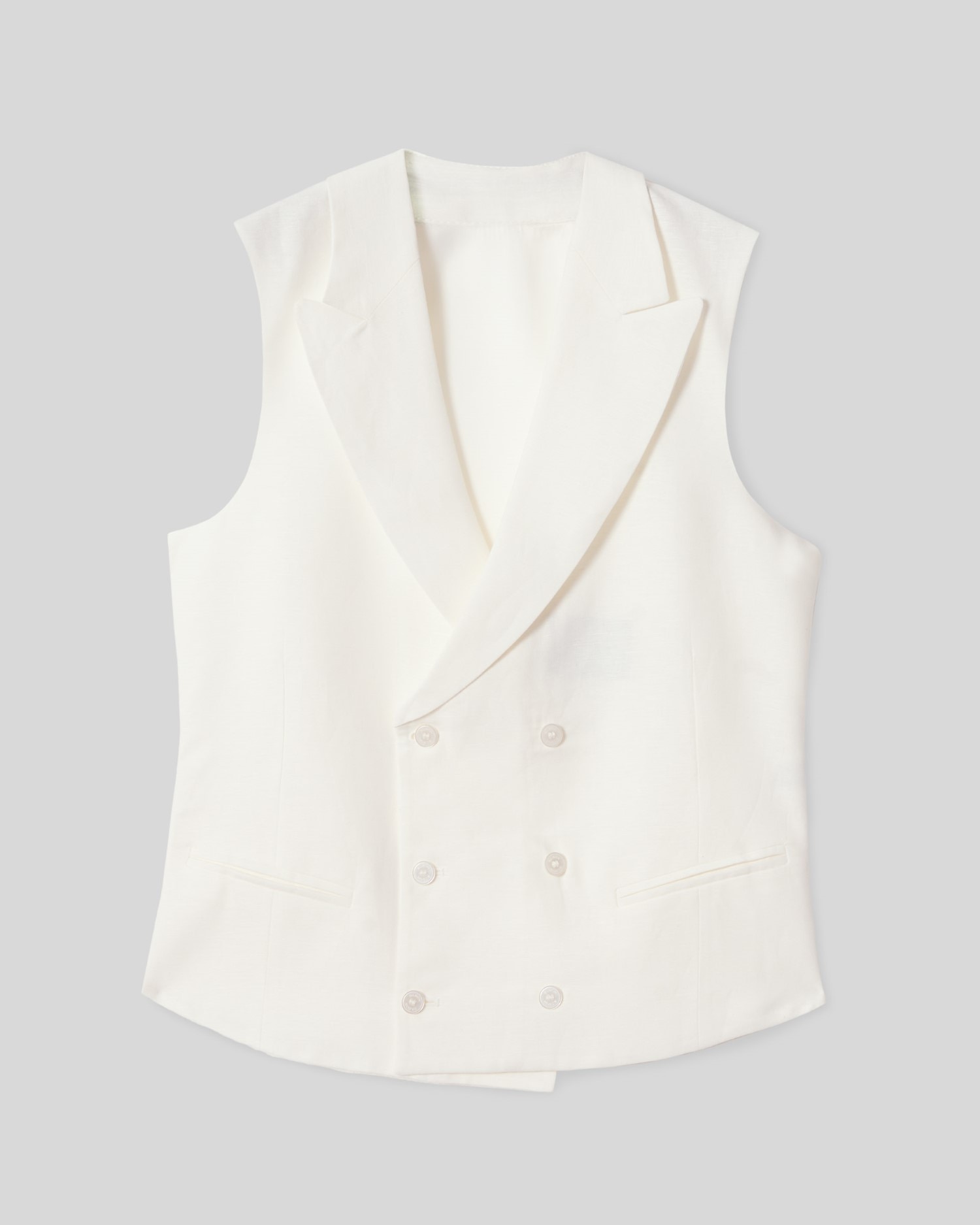 Colete de Fato Cerimónia em Branco Branco-marfim-4