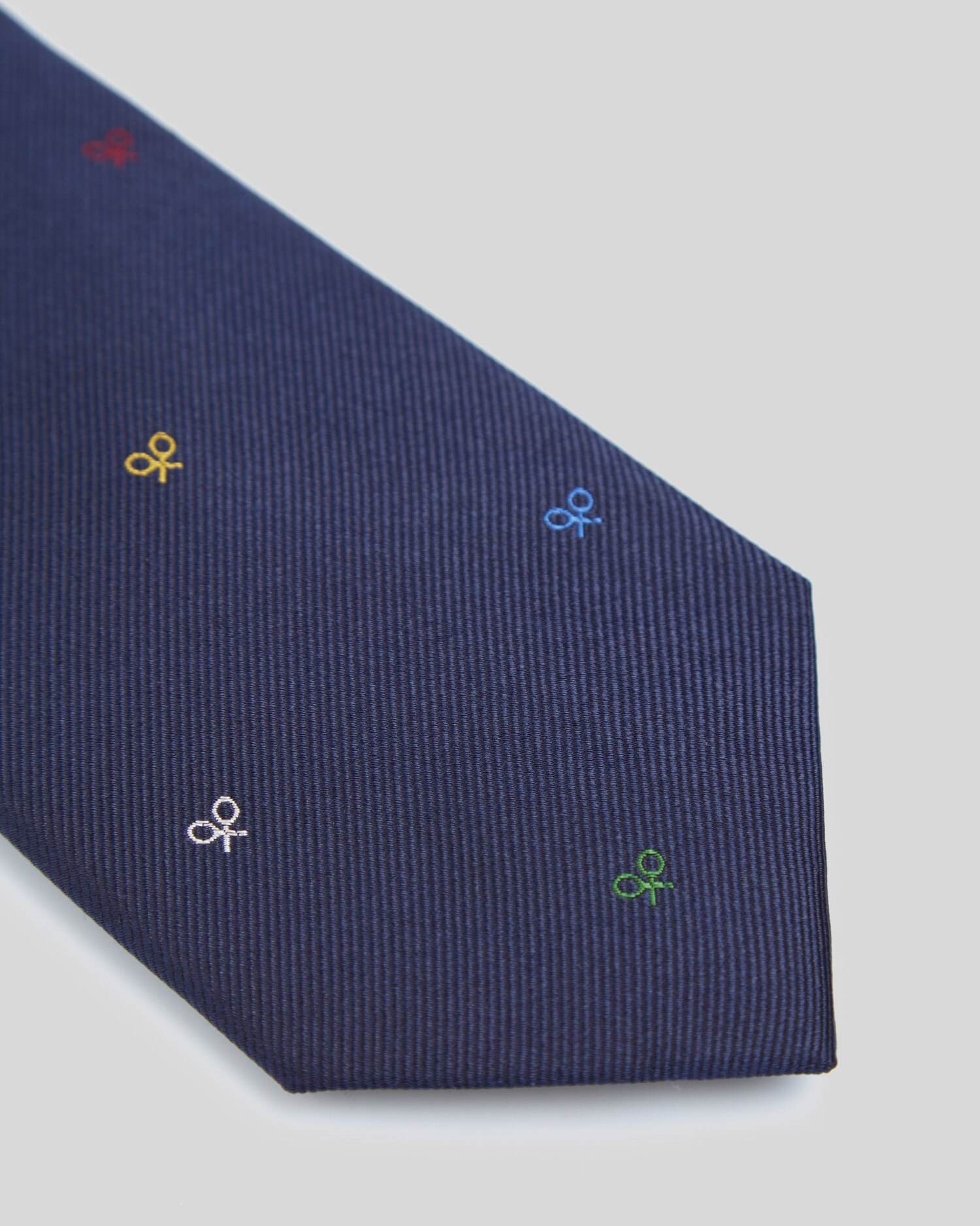 Gravata com Motivos de Raquetes Multicolor Azul-marinho-2