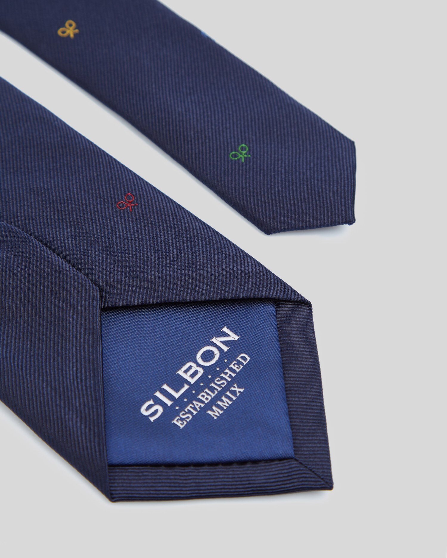 Gravata com Motivos de Raquetes Multicolor Azul-marinho-4