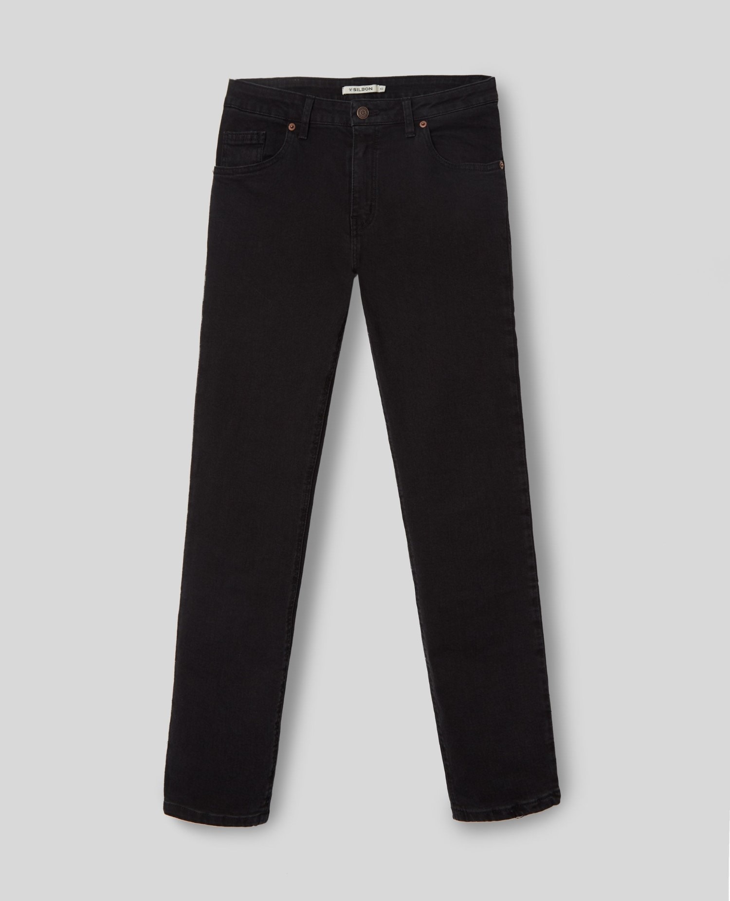 Jeans Slim Fit em Preto Preto-4