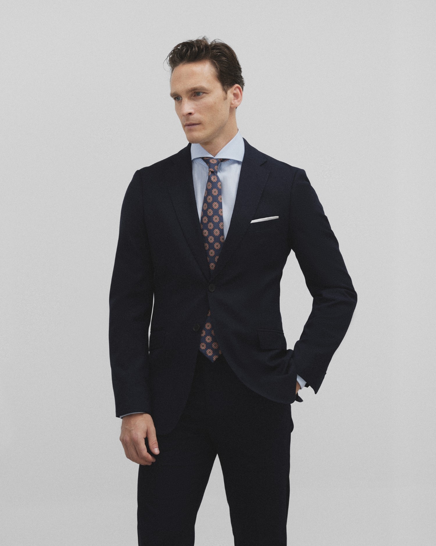 Blazer Slim Liso em Azul-marinho Azul-marinho-1