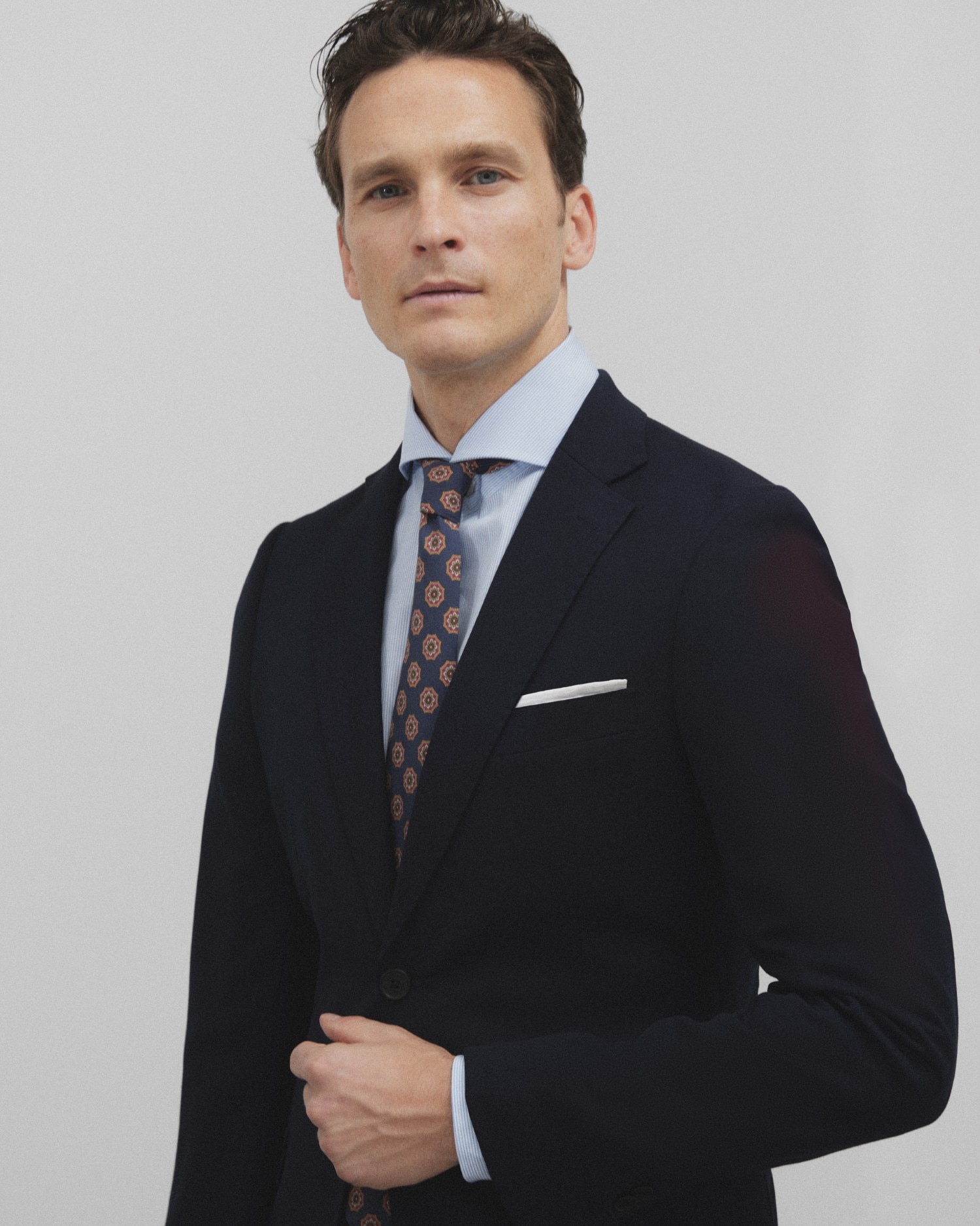 Blazer Slim Liso em Azul-marinho Azul-marinho-3