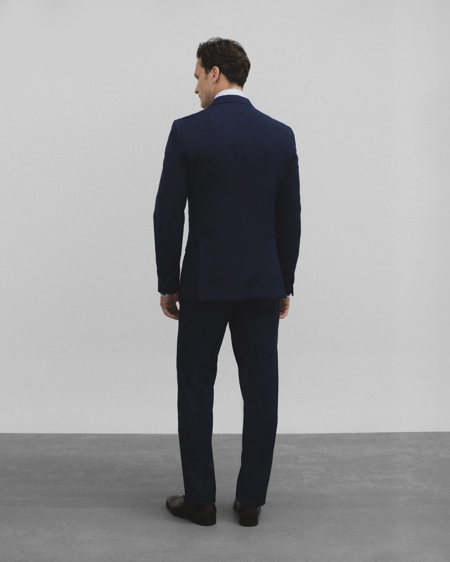 Blazer Slim Liso em Azul Médio Azul-índigo-2