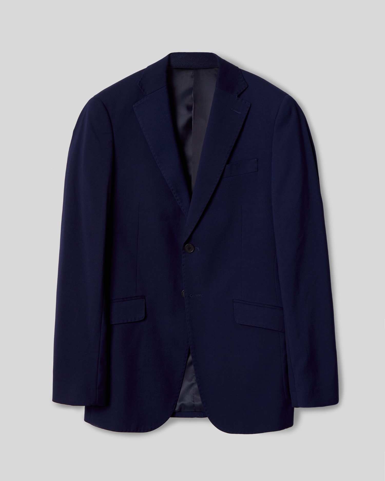 Blazer Slim Liso em Azul Médio Azul-índigo-4