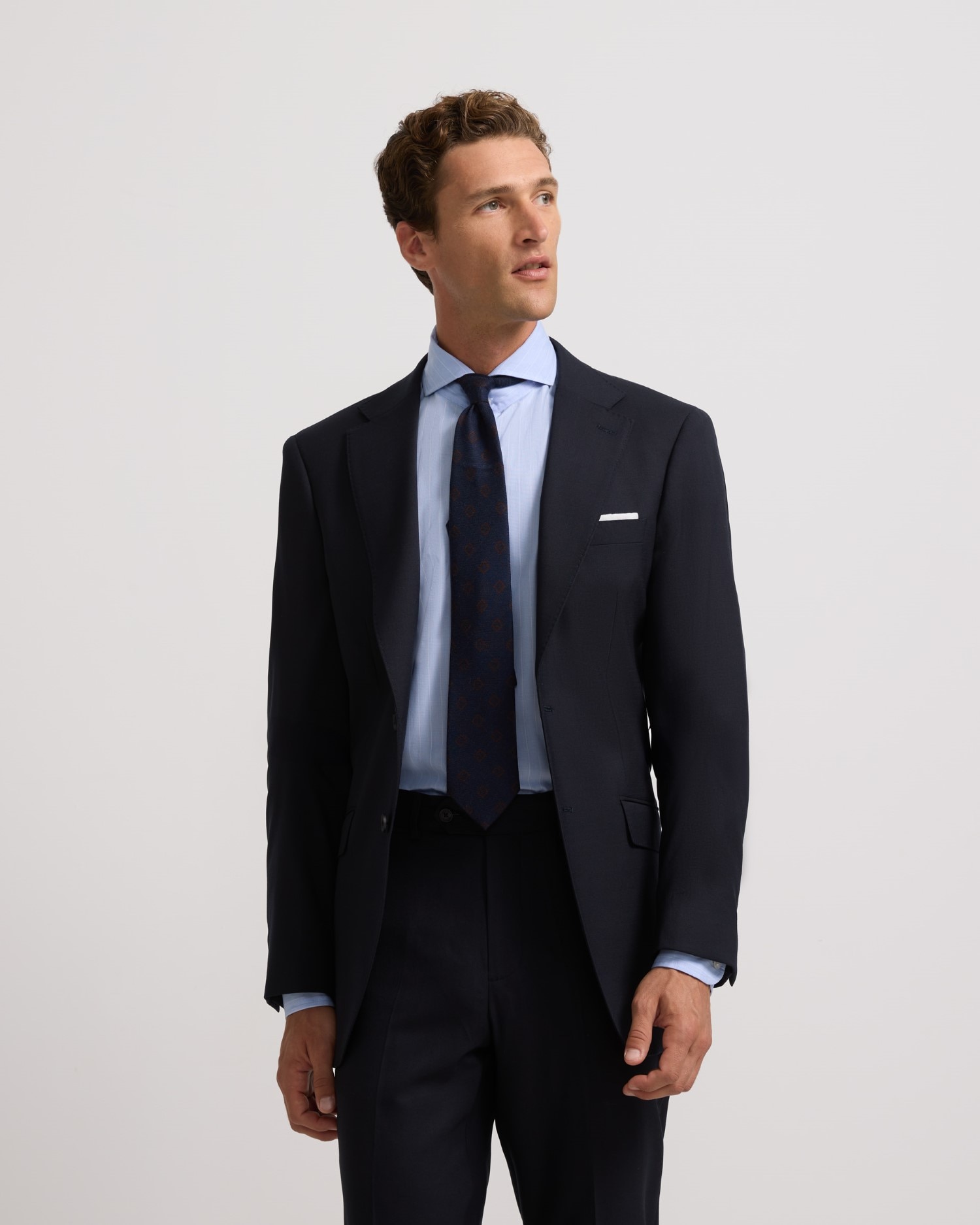 Blazer de Fato Natural Stretch Azul Azul-marinho-1