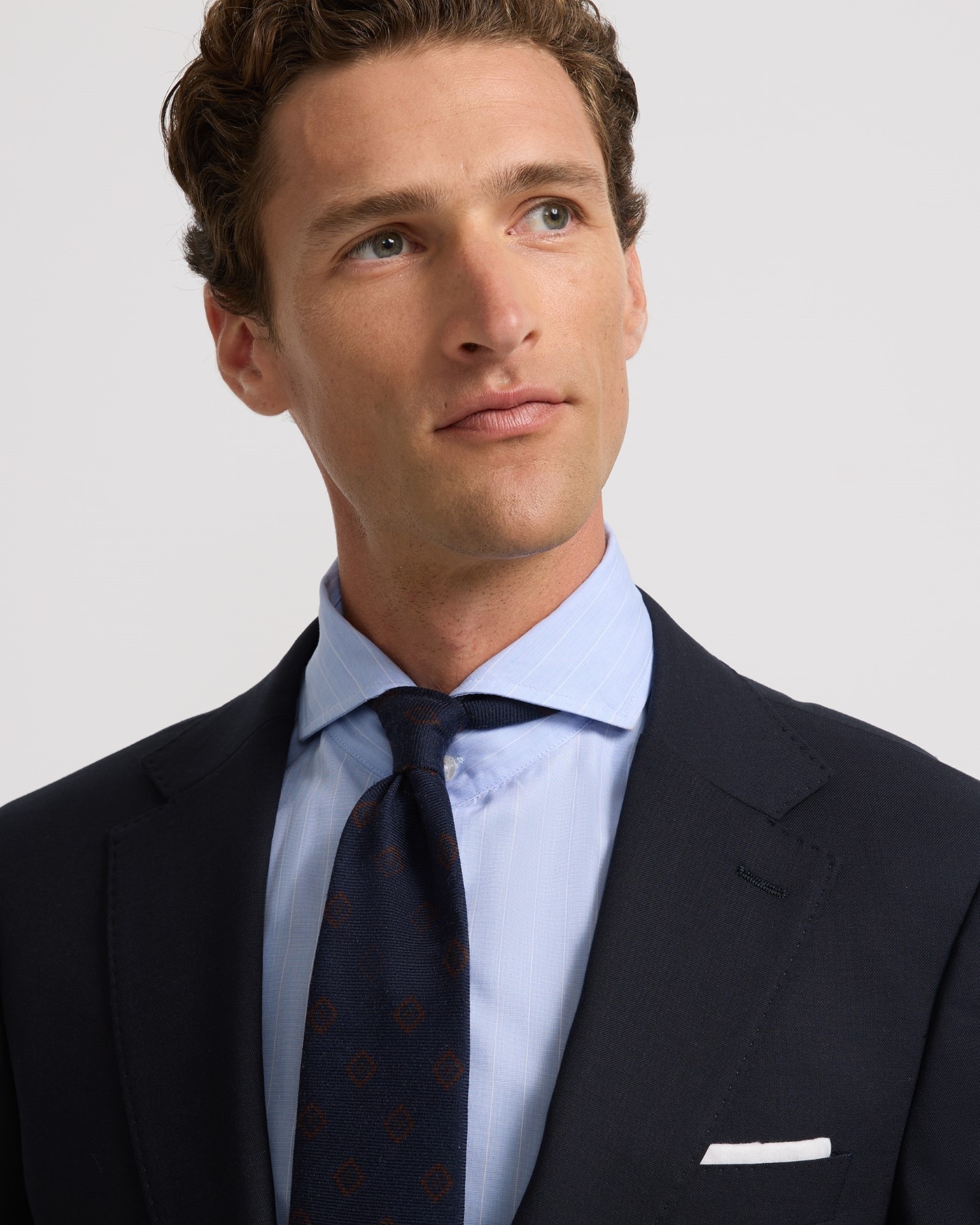 Blazer de Fato Natural Stretch Azul Azul-marinho-3