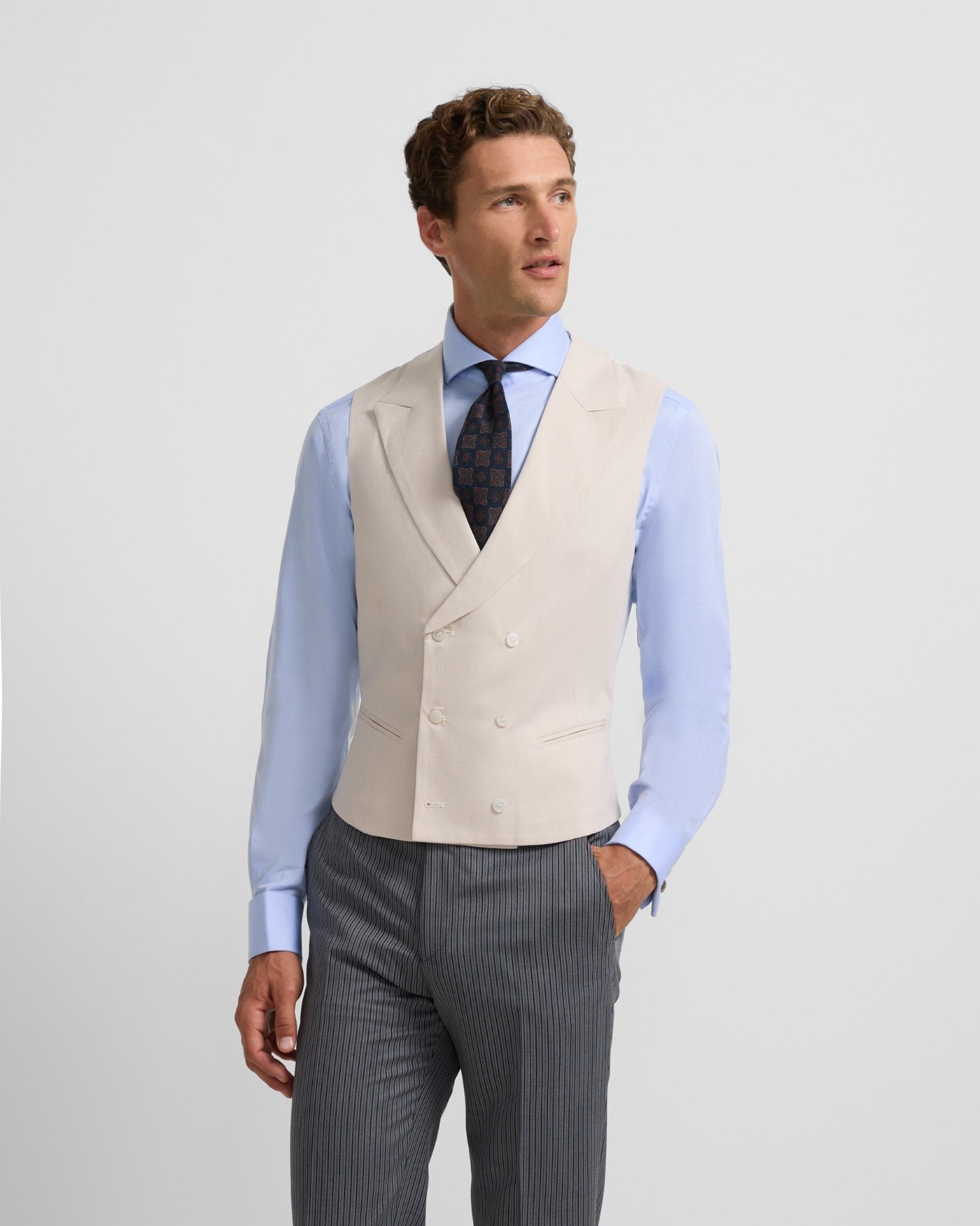 Imagem 0 de Colete de Fato Clássico em Cinzento Pérola