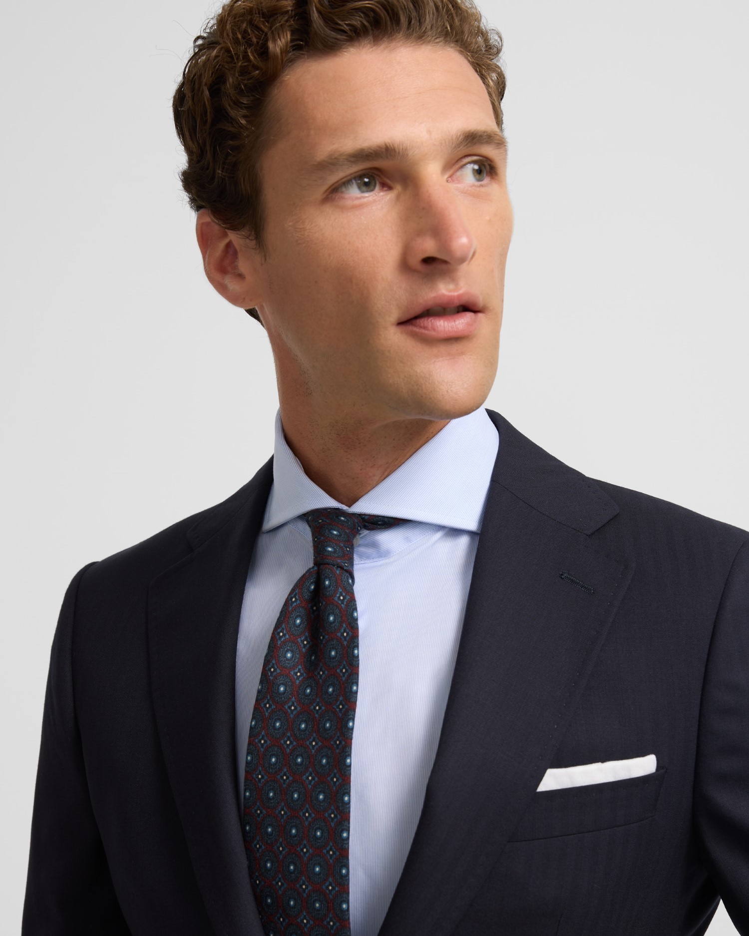 Blazer de Fato Clássico Espiga Azul-marinho Azul-marinho-3
