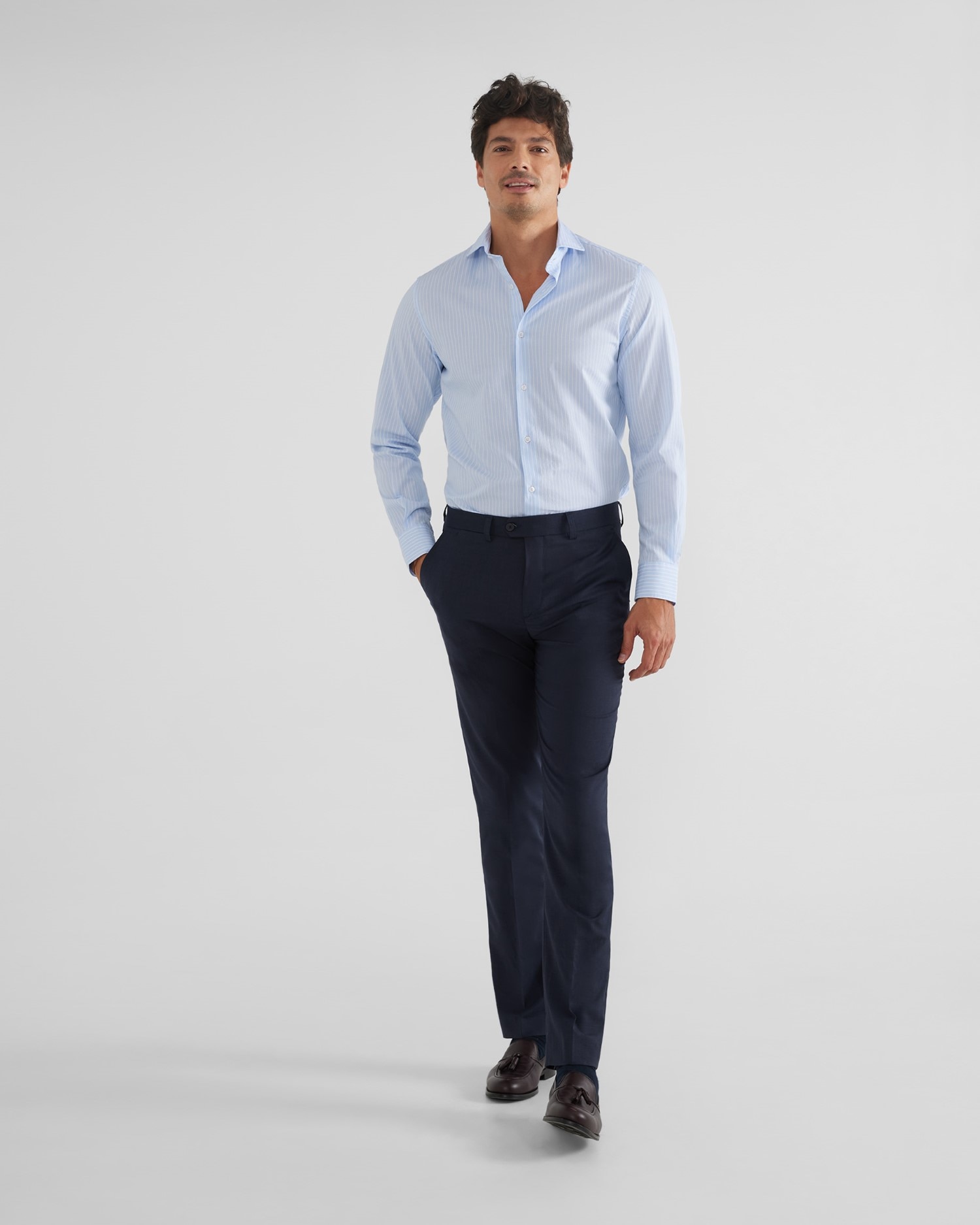 Calças de Fato Classic em Azul Médio Azul-índigo-1