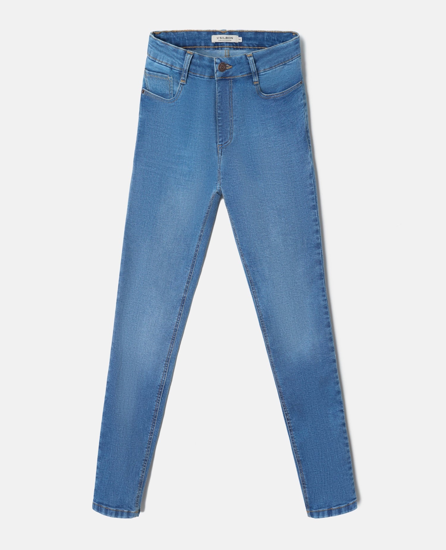 Jeans Slim Fit Denim Médio Azul-4