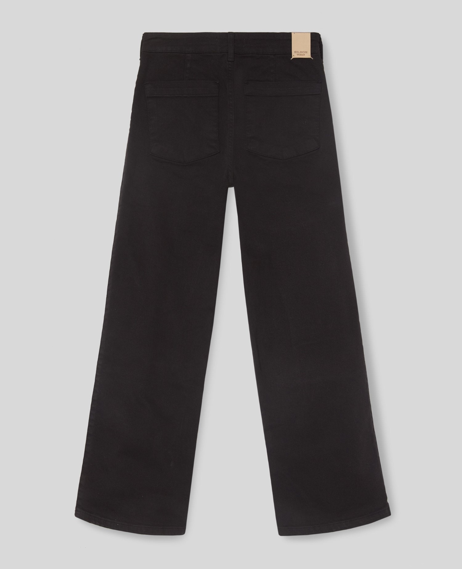 Calças Culotte Lisas Regular Fit Preto-5