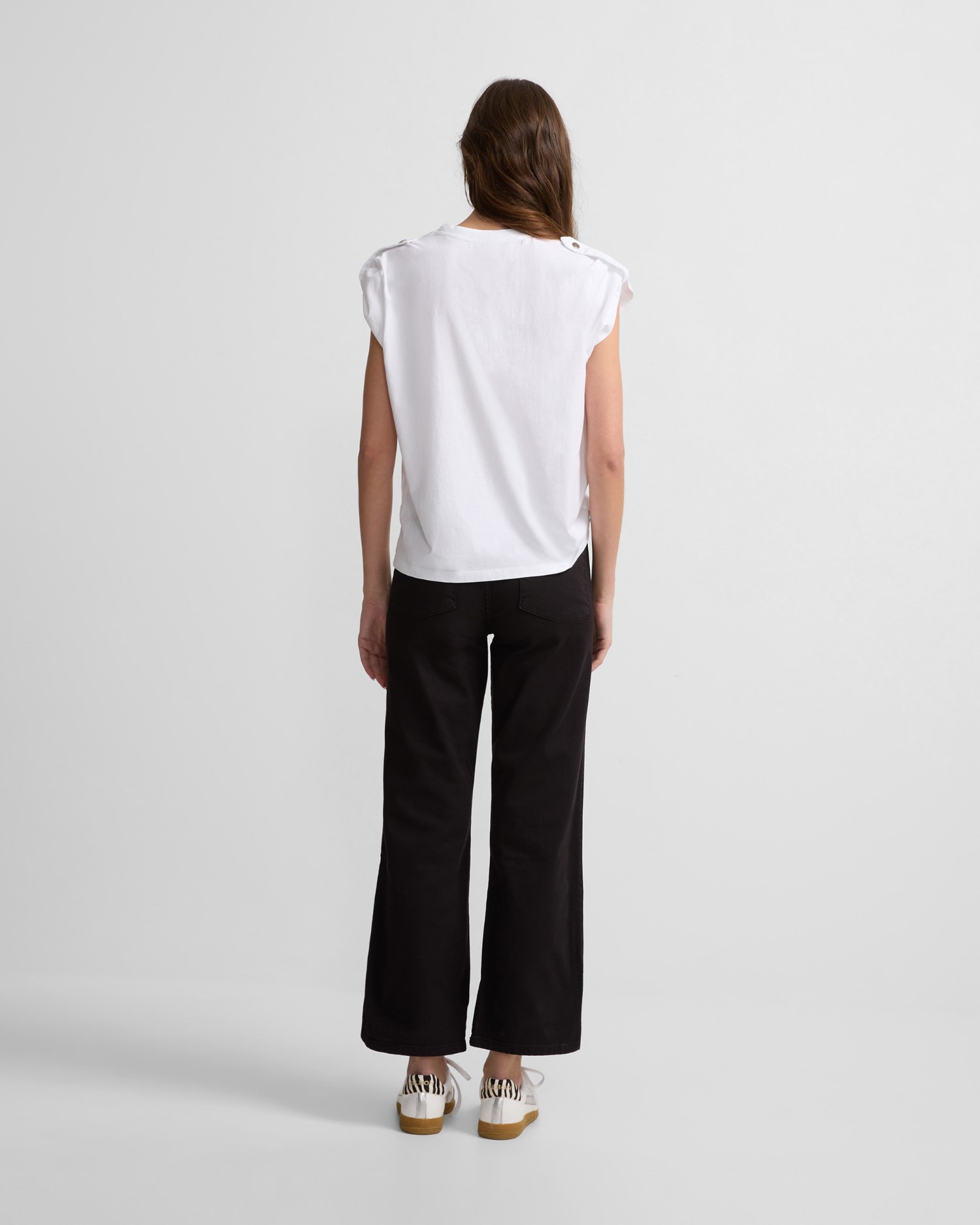 Calças Culotte Regular Fit em Preto Preto-2