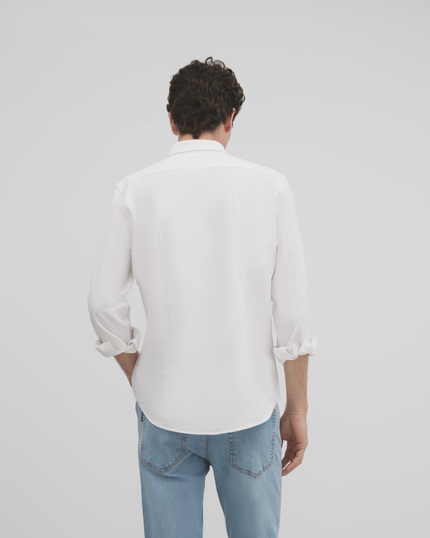 Camisa Sport Oxford Branca Branco-2