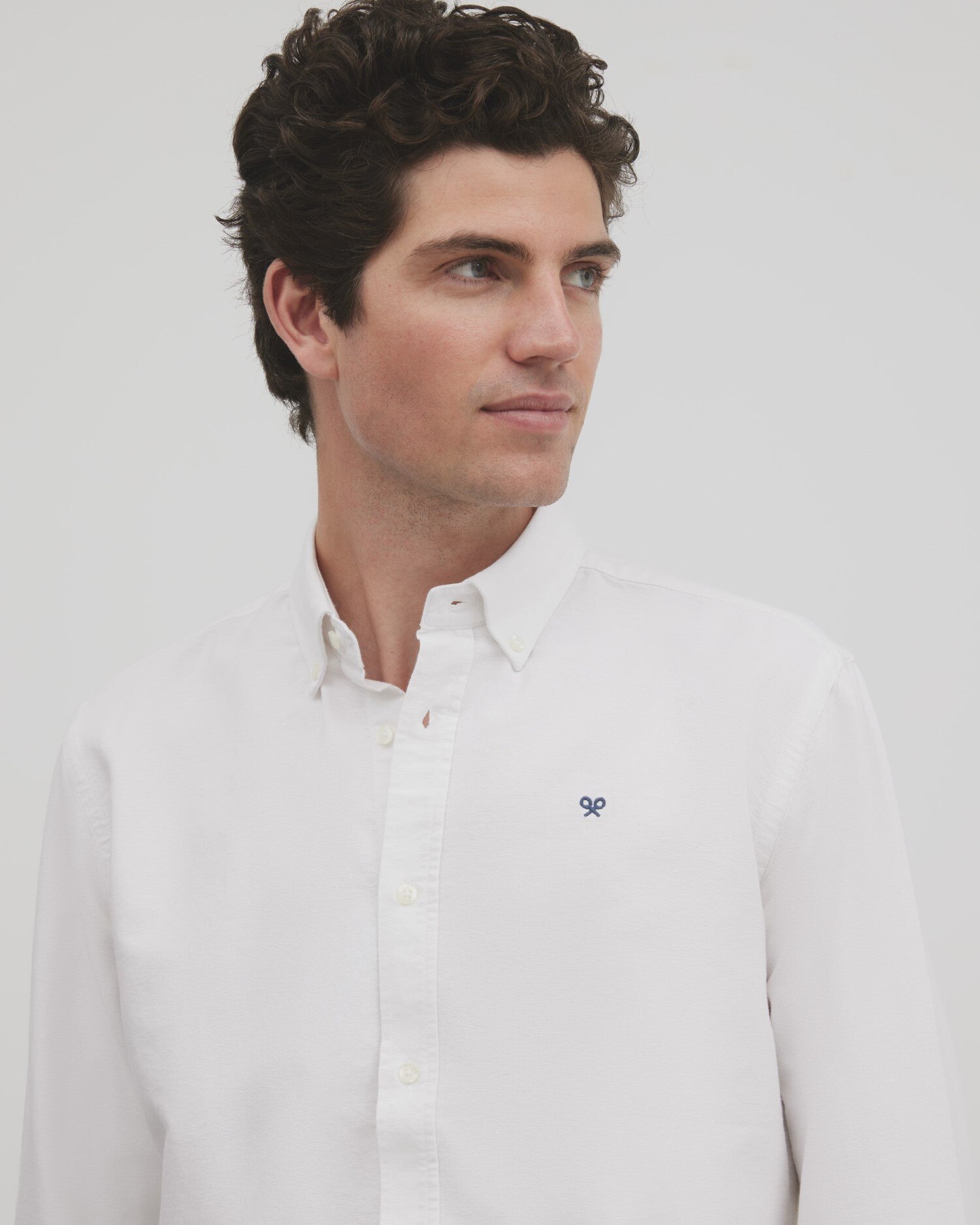 Camisa Sport Oxford Branca Branco-3