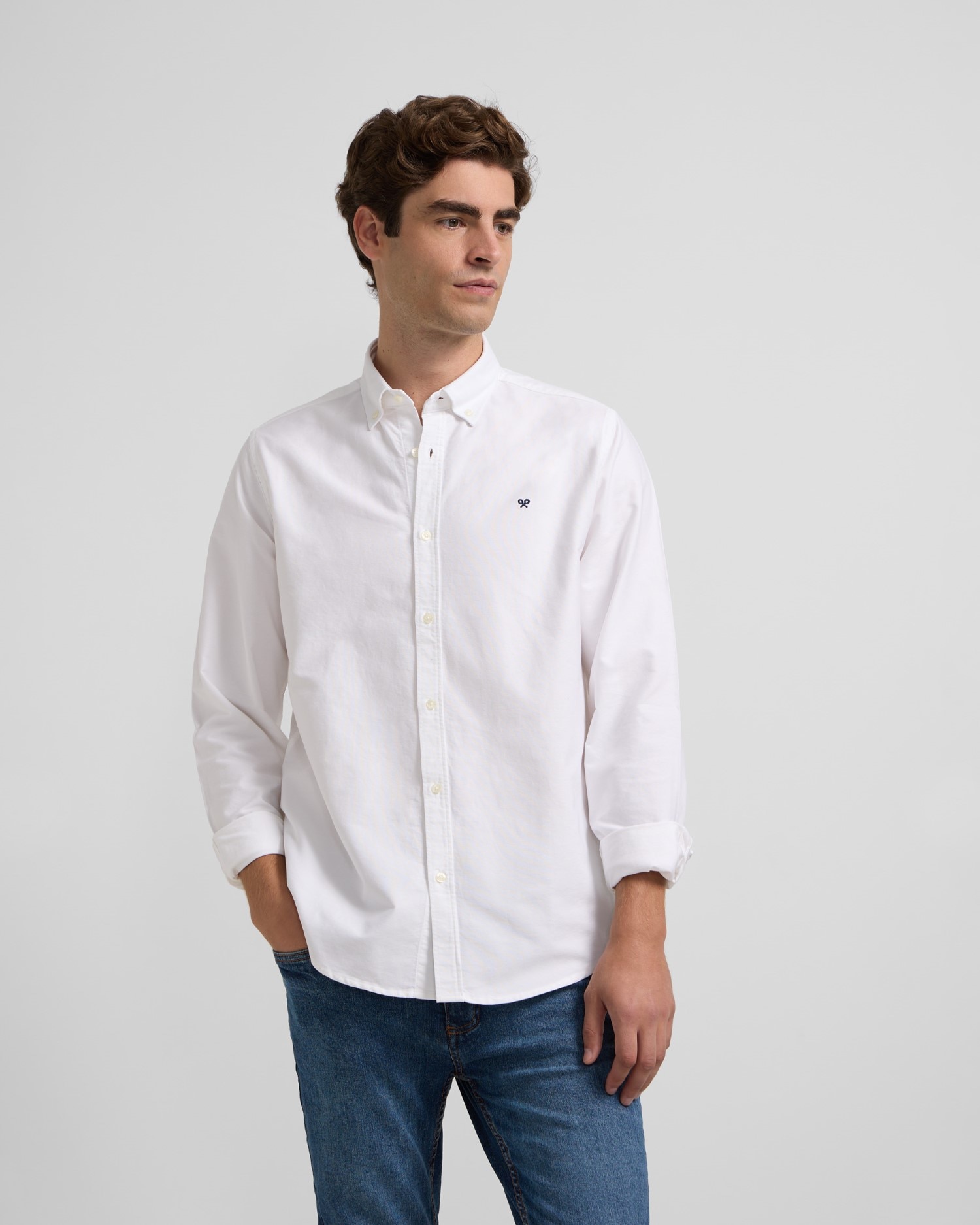 Camisa Sport Oxford Regular Fit Branca Branco-1