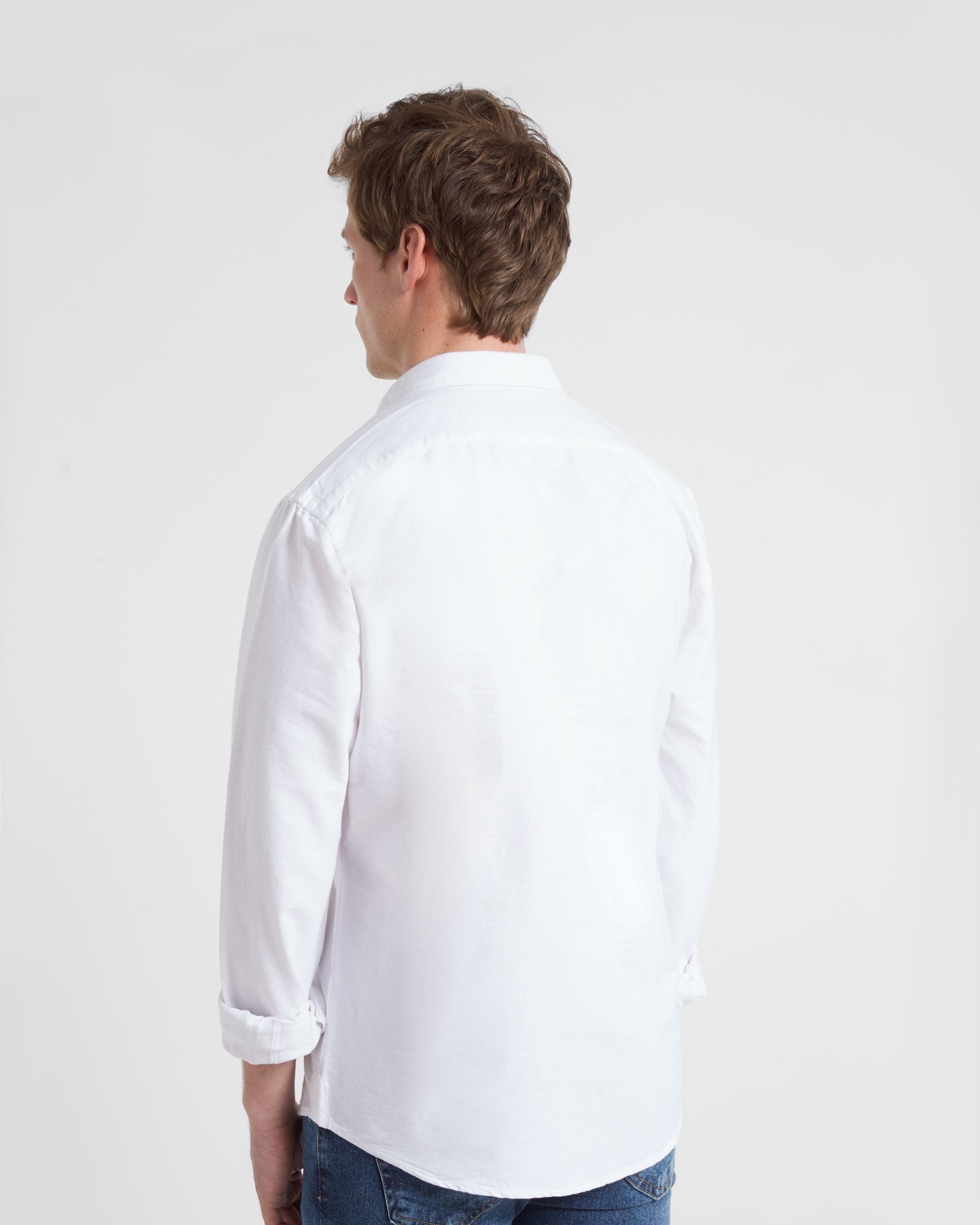 Camisa Polera Oxford Regular em Branco Branco-2