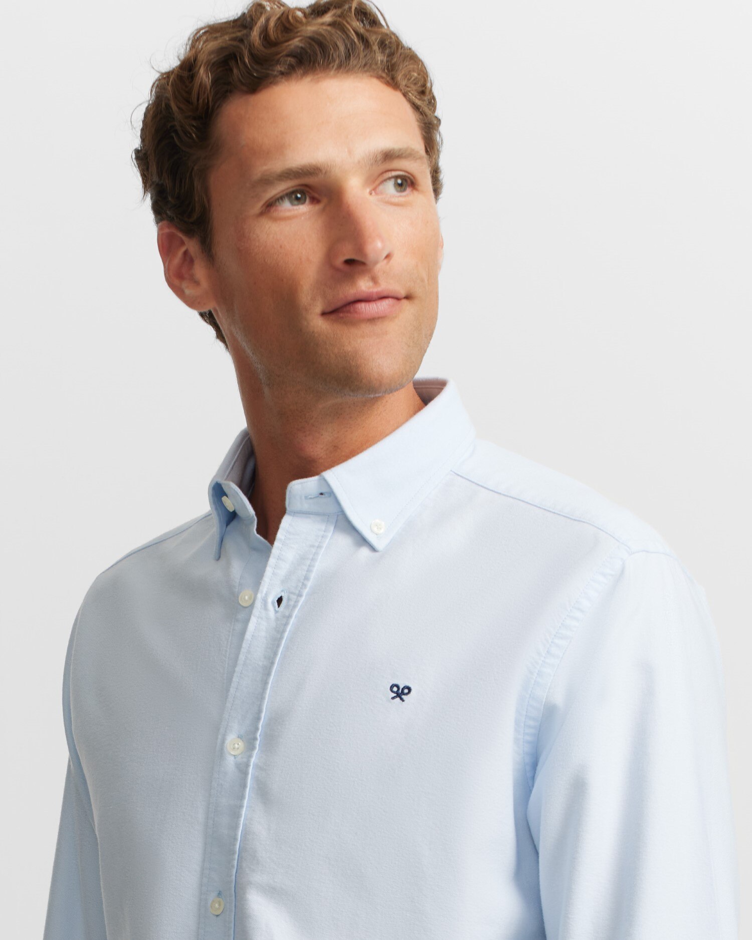 Camisa Sport Oxford Celeste Azul-claro-3