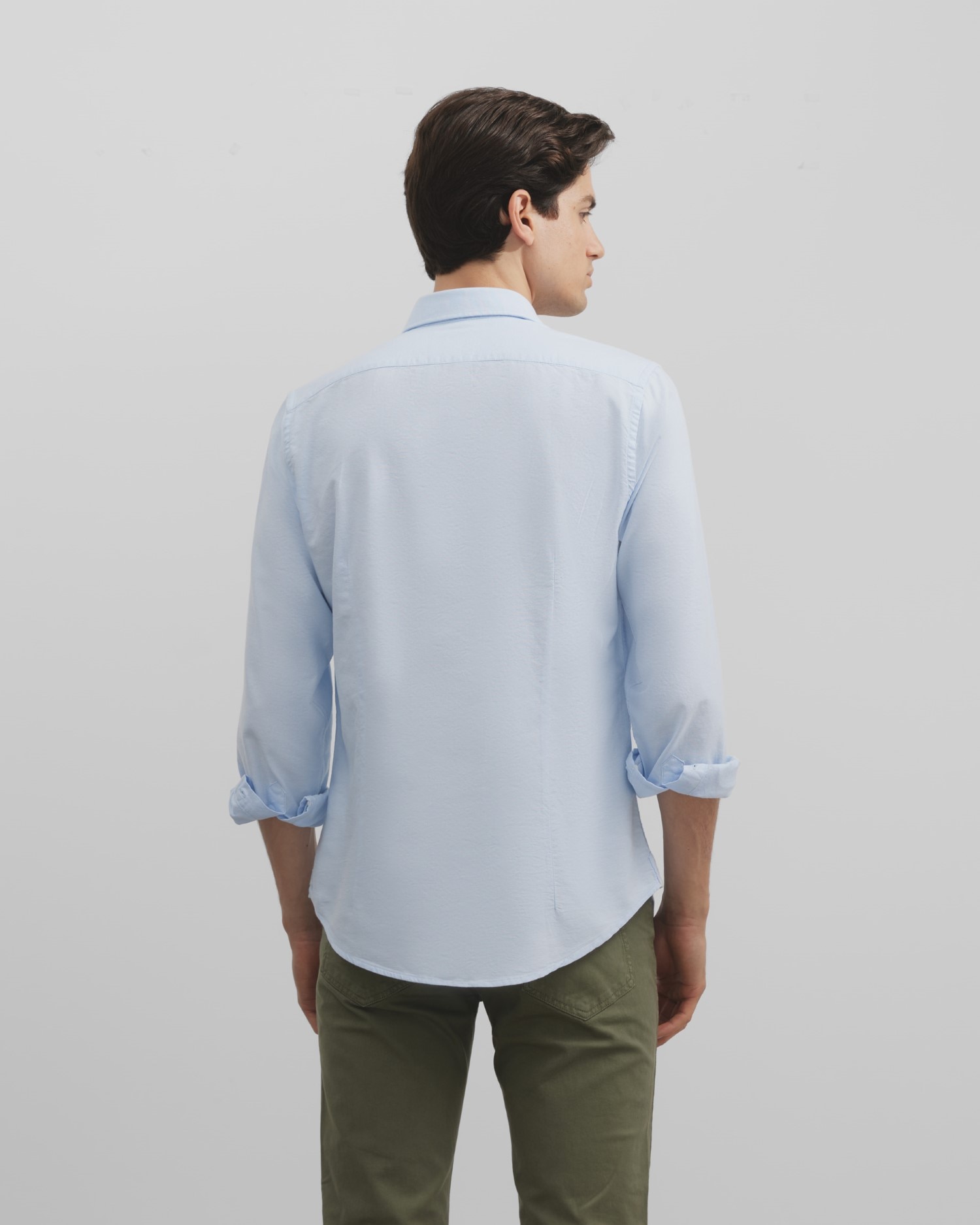 Camisa Slim Lisa Celeste Azul-claro-2