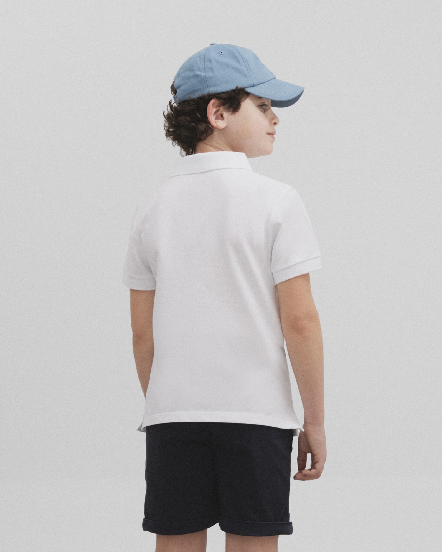 Polo Infantil Clássico de Algodão Silbon Branco-5