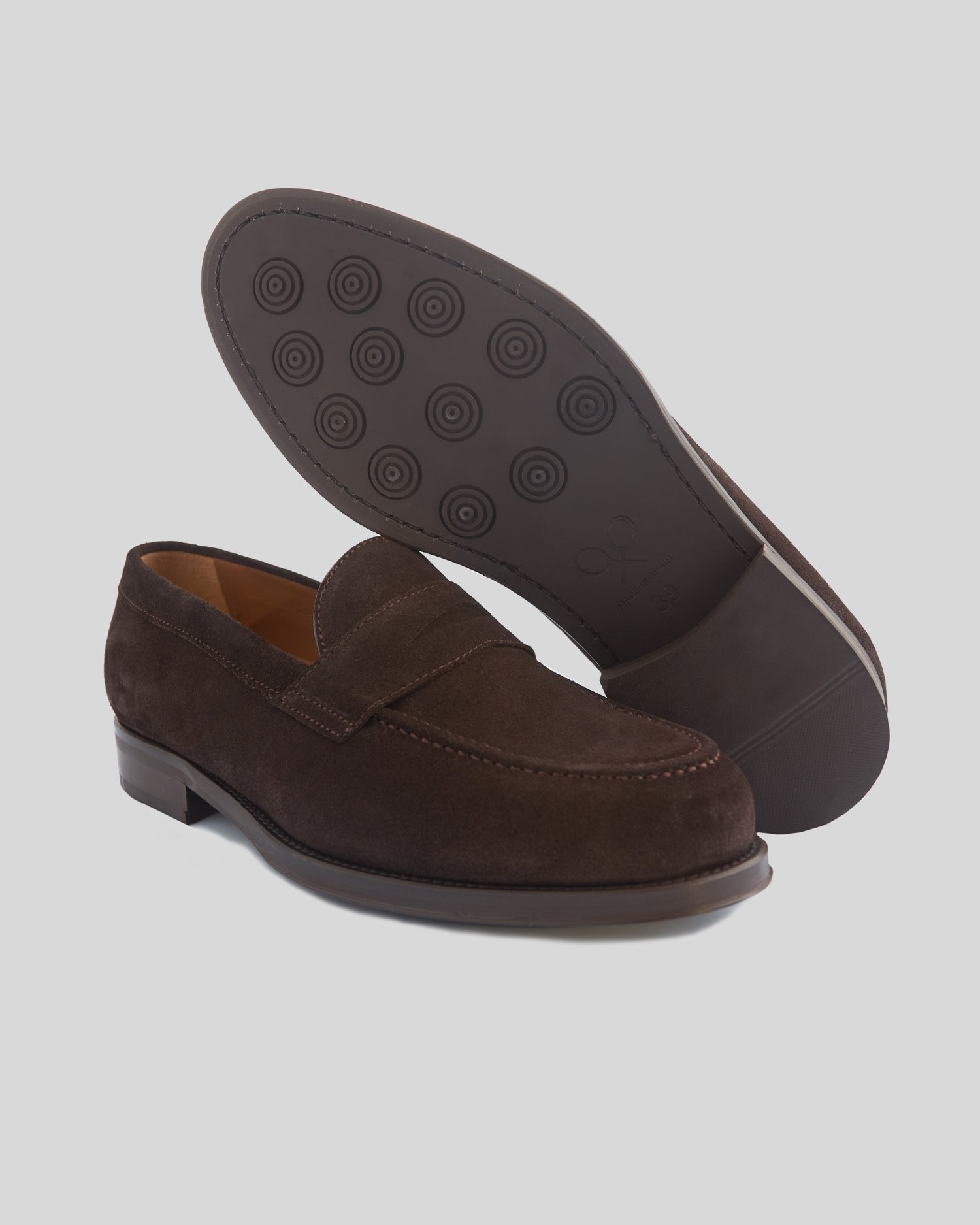 Mocassins de Pele Camurça Penny em Castanho Castanho-escuro-5