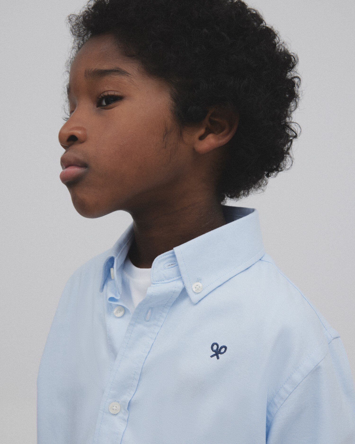 Camisa Infantil Sport Clássica Oxford Silbon Azul-claro-3