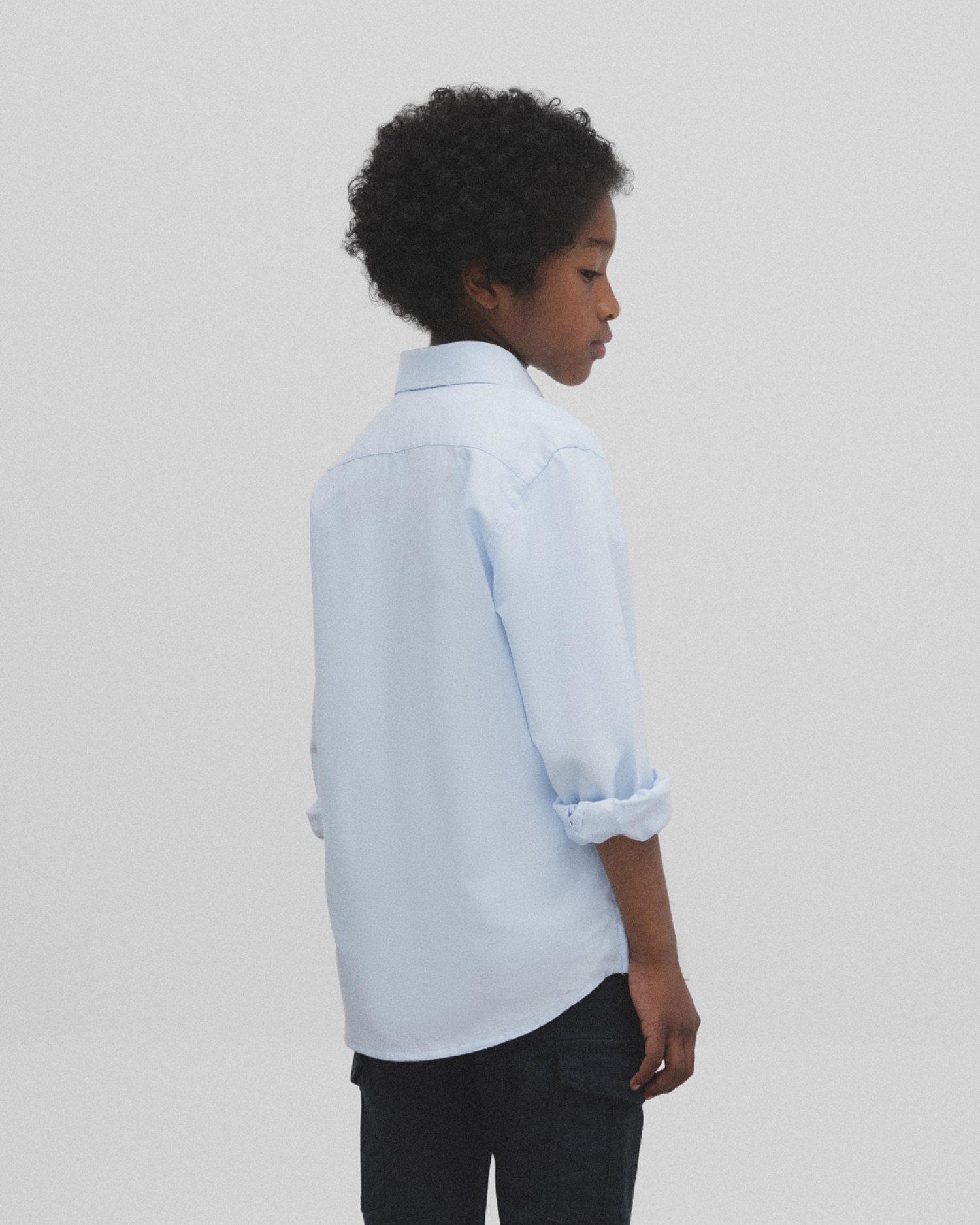 Camisa Infantil Sport Clássica Oxford Silbon Azul-claro-5