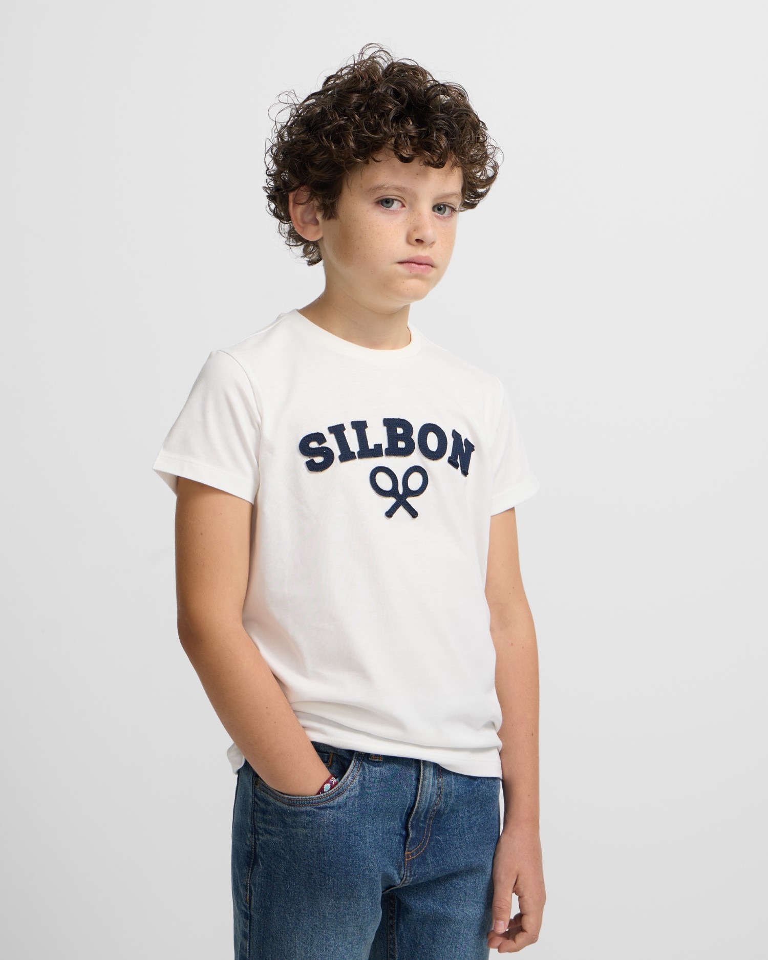 T-shirt Infantil com Desenho Frontal Branco-1