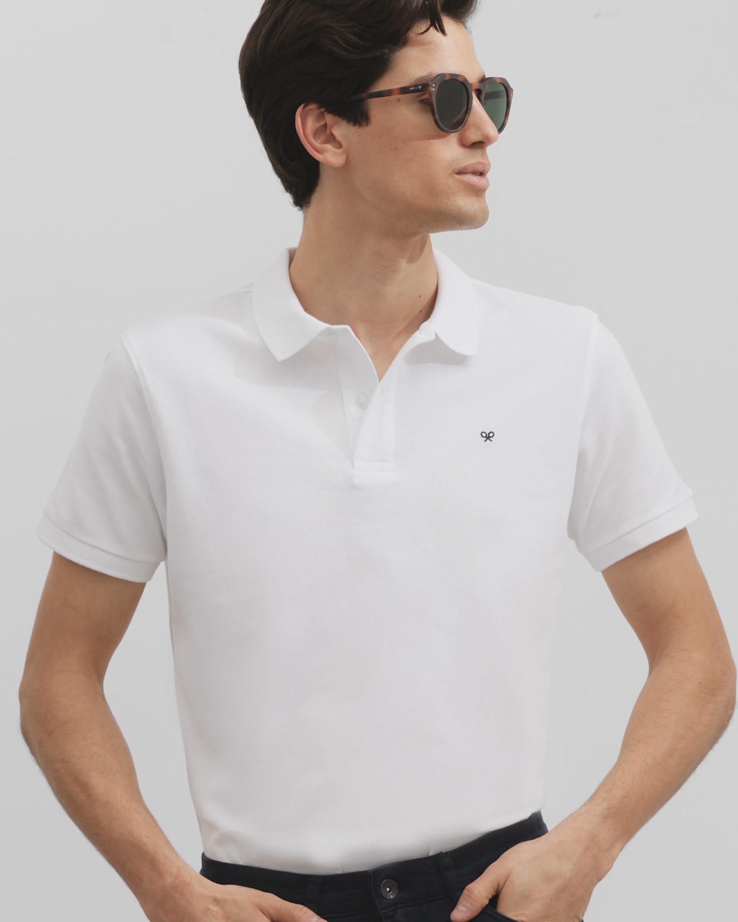 Polo Clássico Liso Branco-3