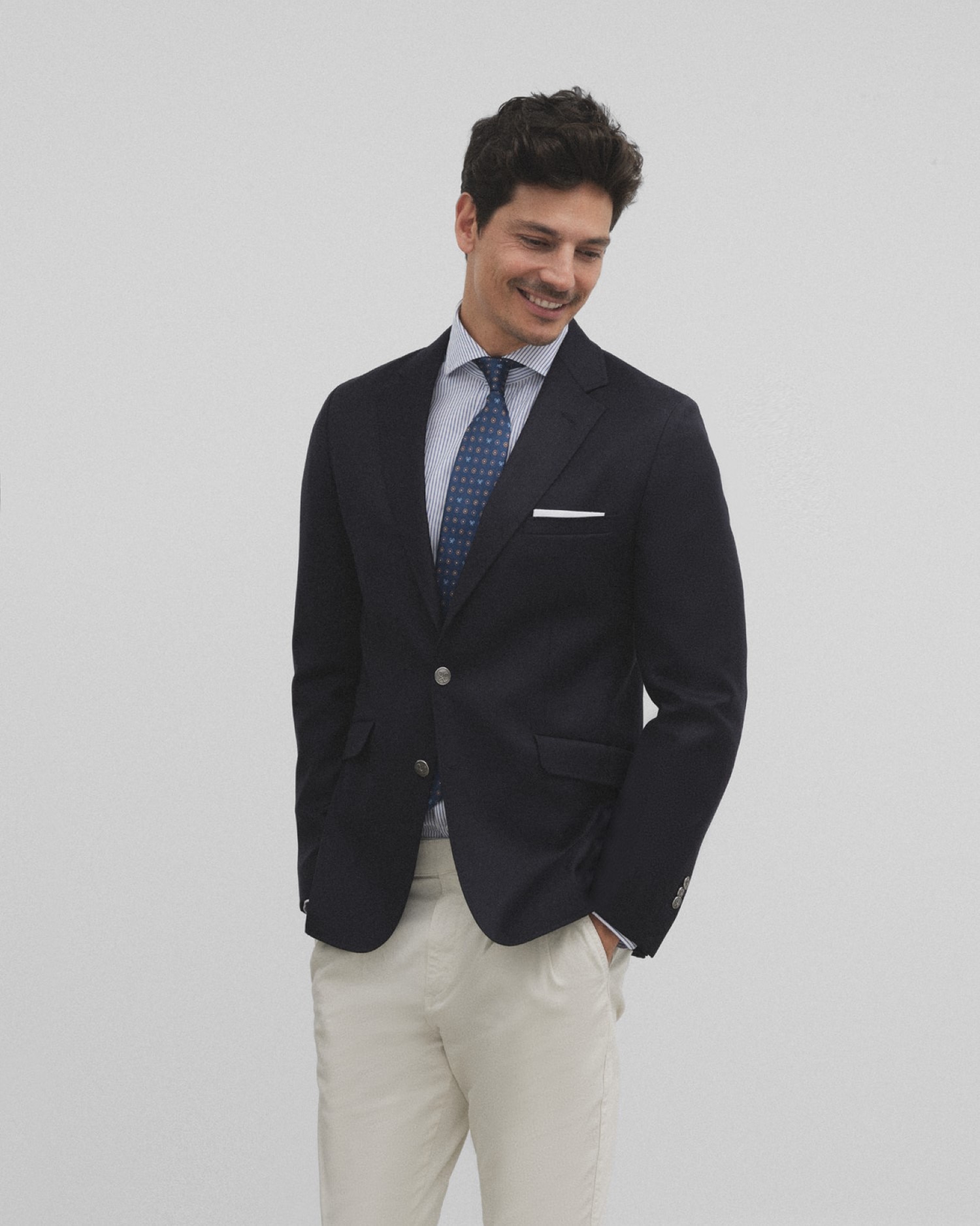 Blazer Stretch Clássico Navy Azul-marinho-1
