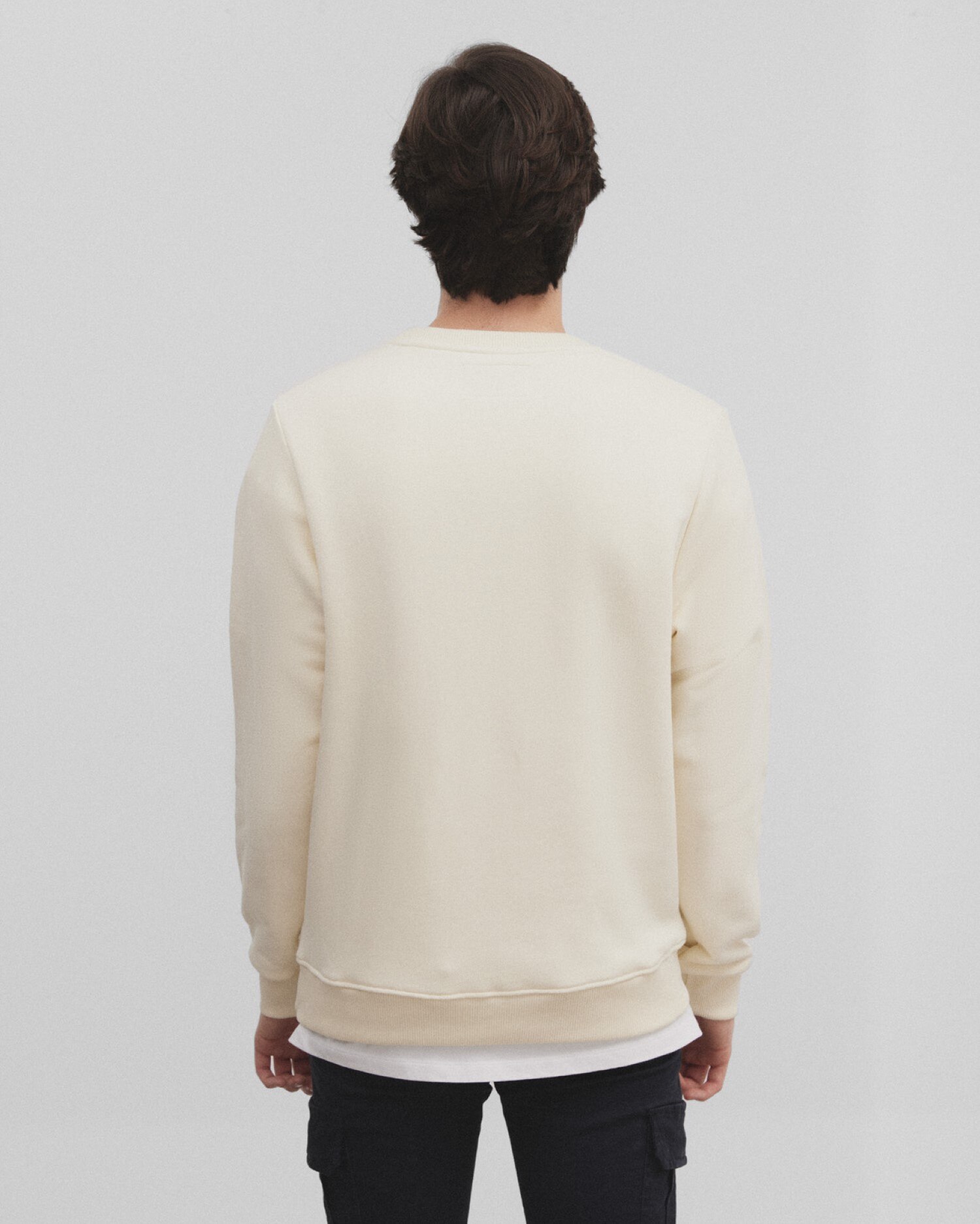 Sweat Raquete Média com Gola Redonda Creme-2