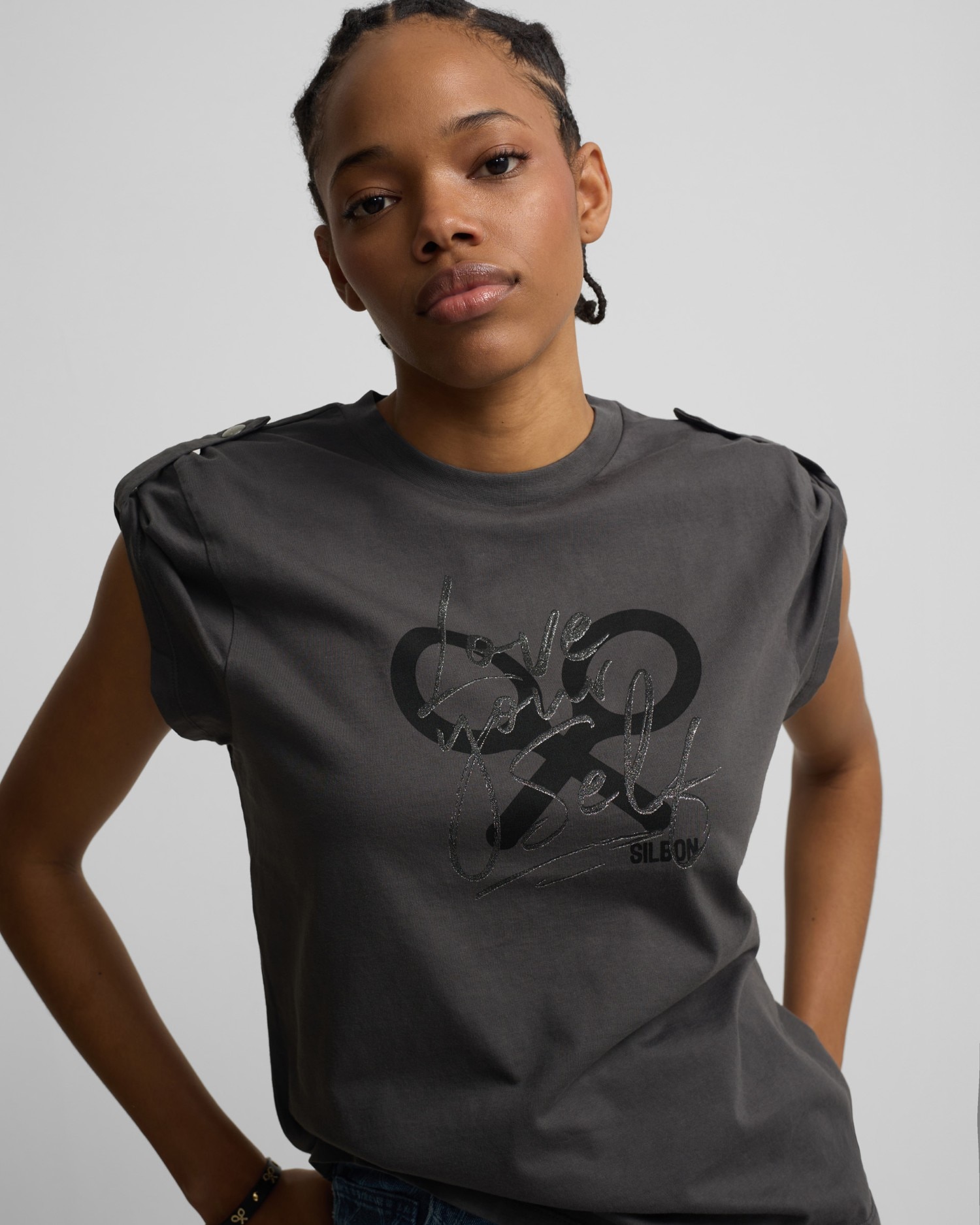 T-shirt de Manga Roll Out Preto-3
