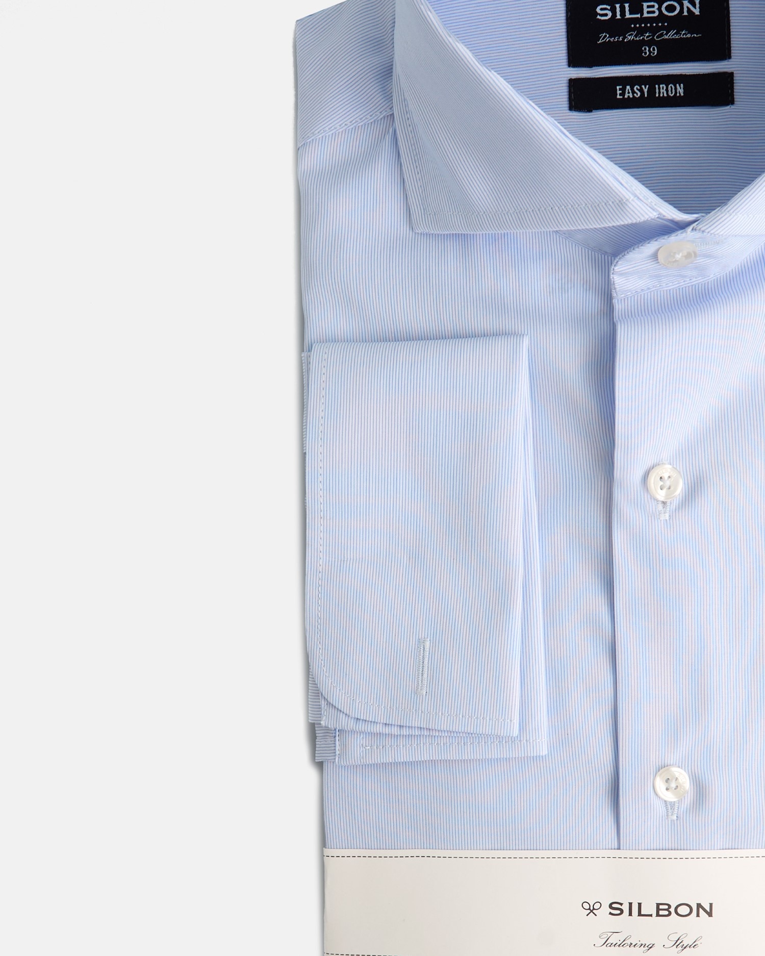 Camisa Slim Às Riscas Celeste Azul-celeste-5