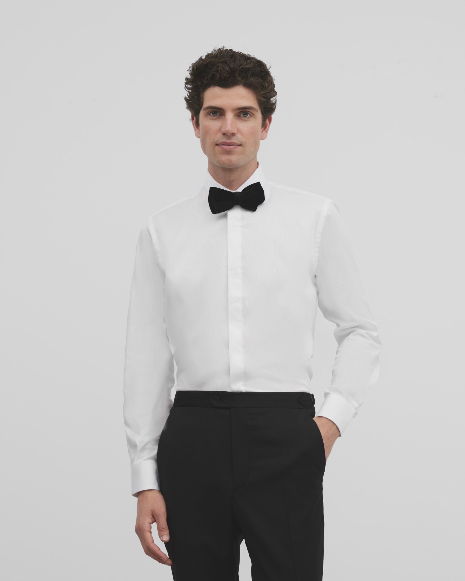 Camisa Formal de Gola Smoking Branca Branco-1