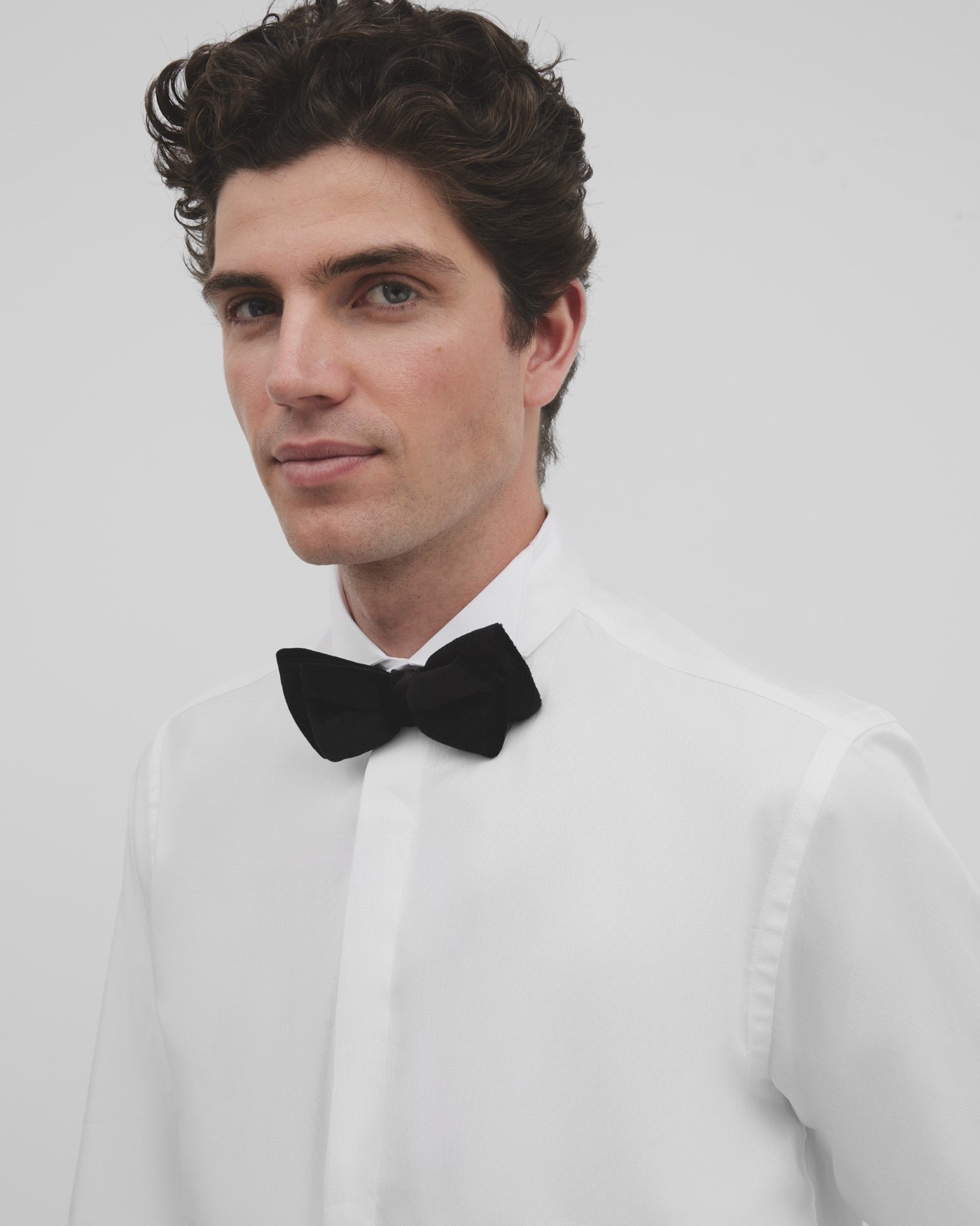 Camisa Formal de Gola Smoking Branca Branco-3