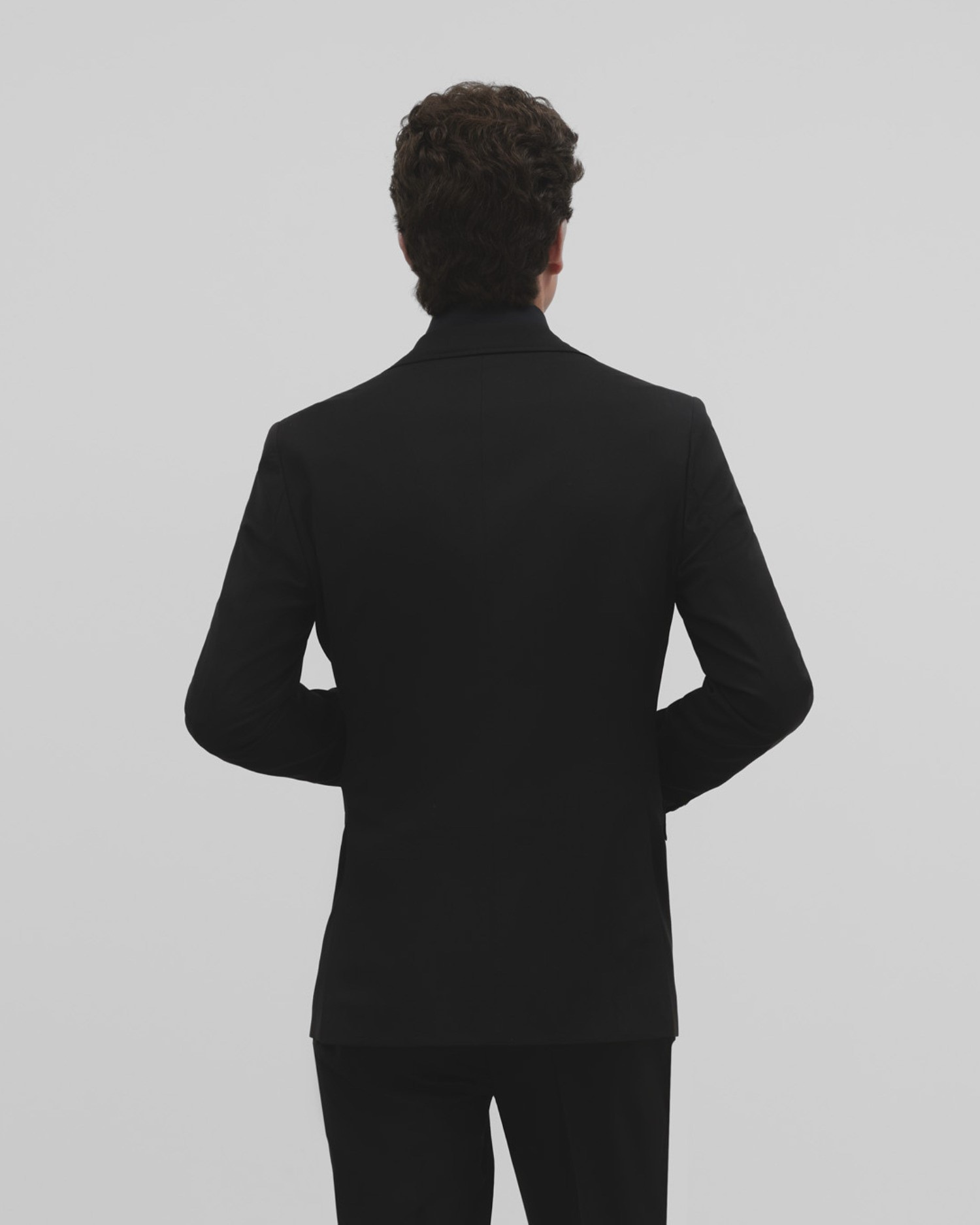 Blazer de Fato Slim Liso em Preto Preto-2