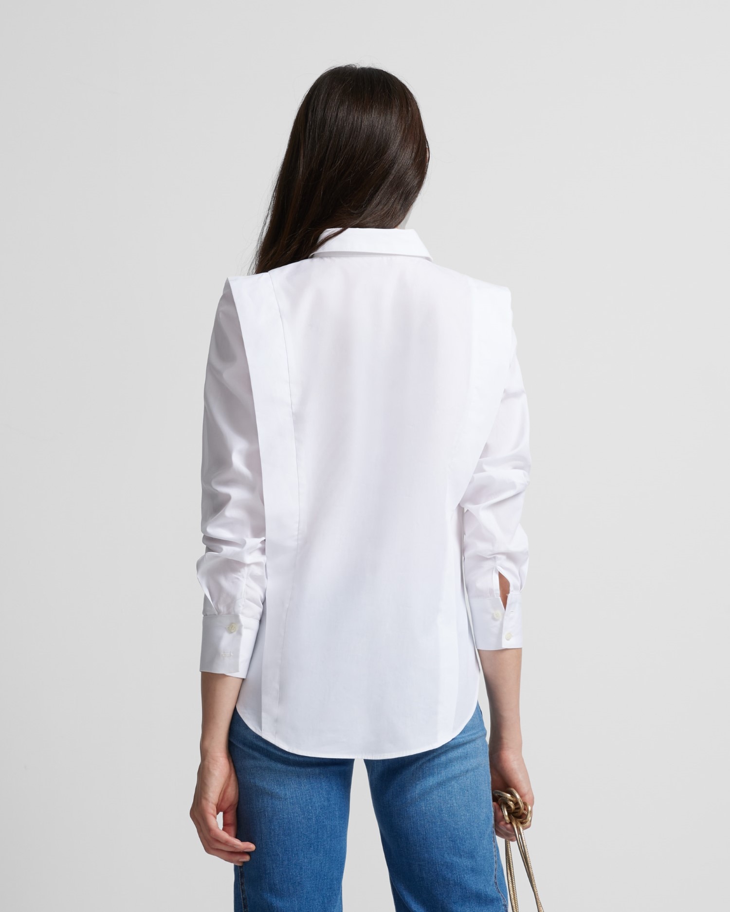 Camisa com Estrutura de Manga Comprida Branco-2