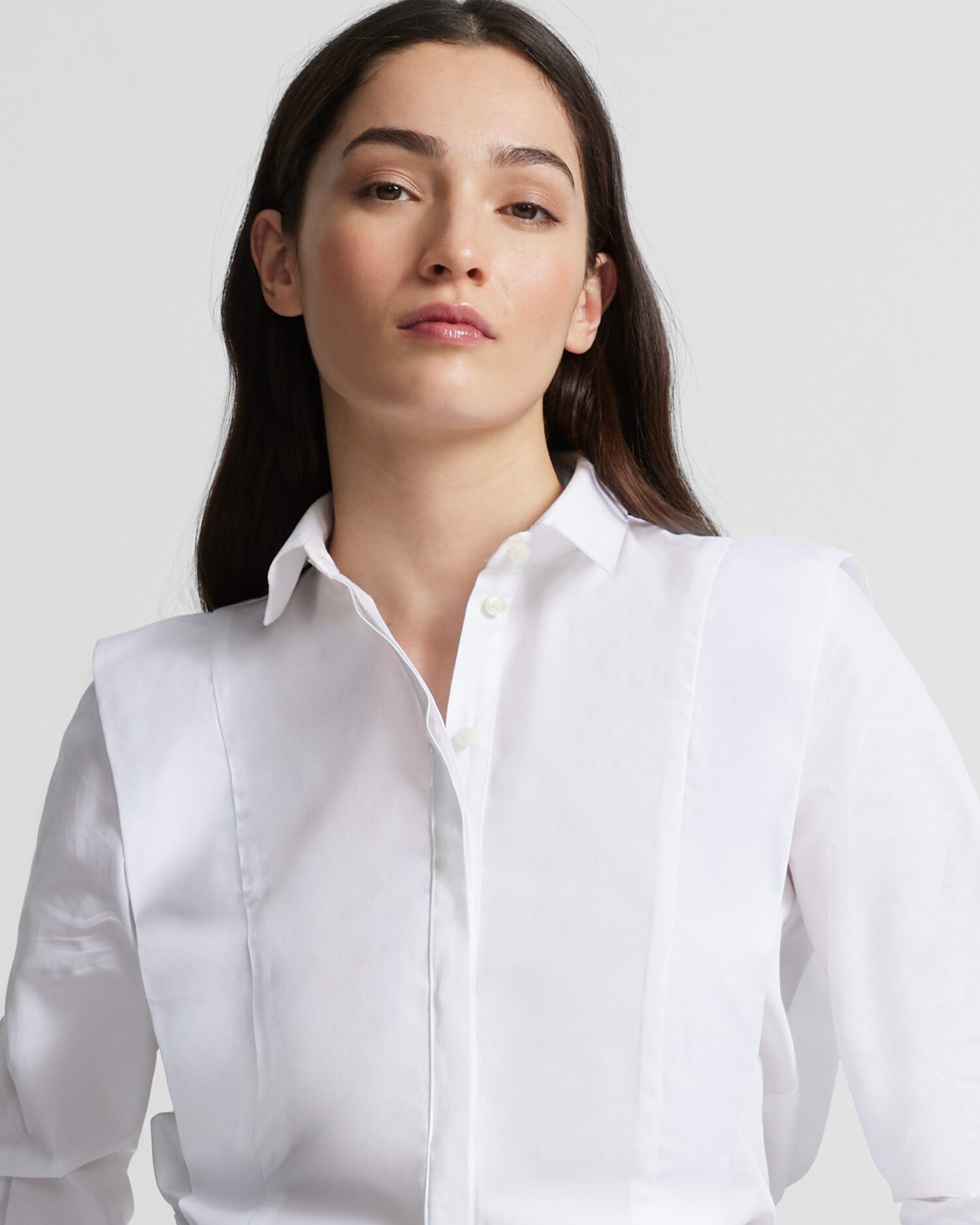 Camisa com Estrutura de Manga Comprida Branco-3