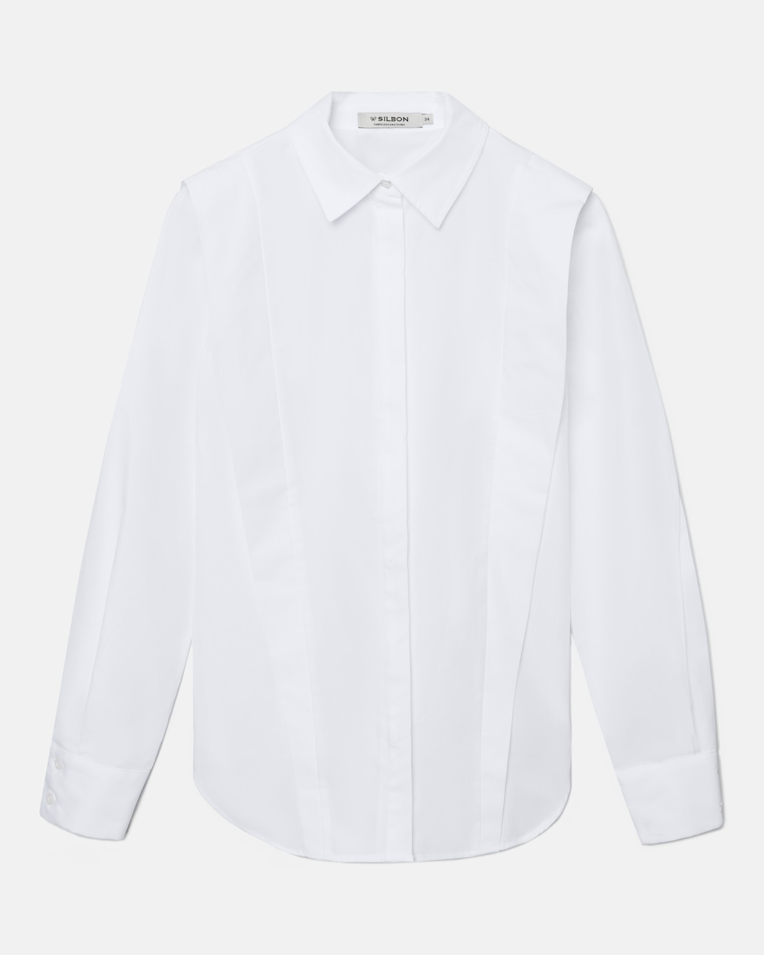 Camisa com Estrutura de Manga Comprida Branco-4