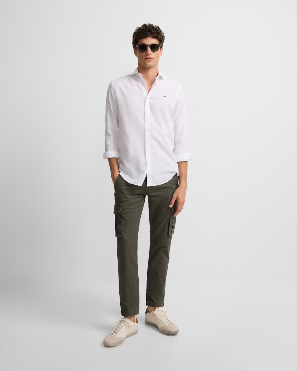 Calças Sport Cargo Casual Verde-escuro-1