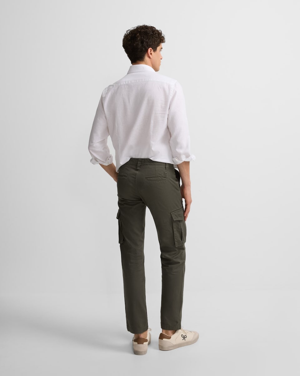 Calças Sport Cargo Casual Verde-escuro-2