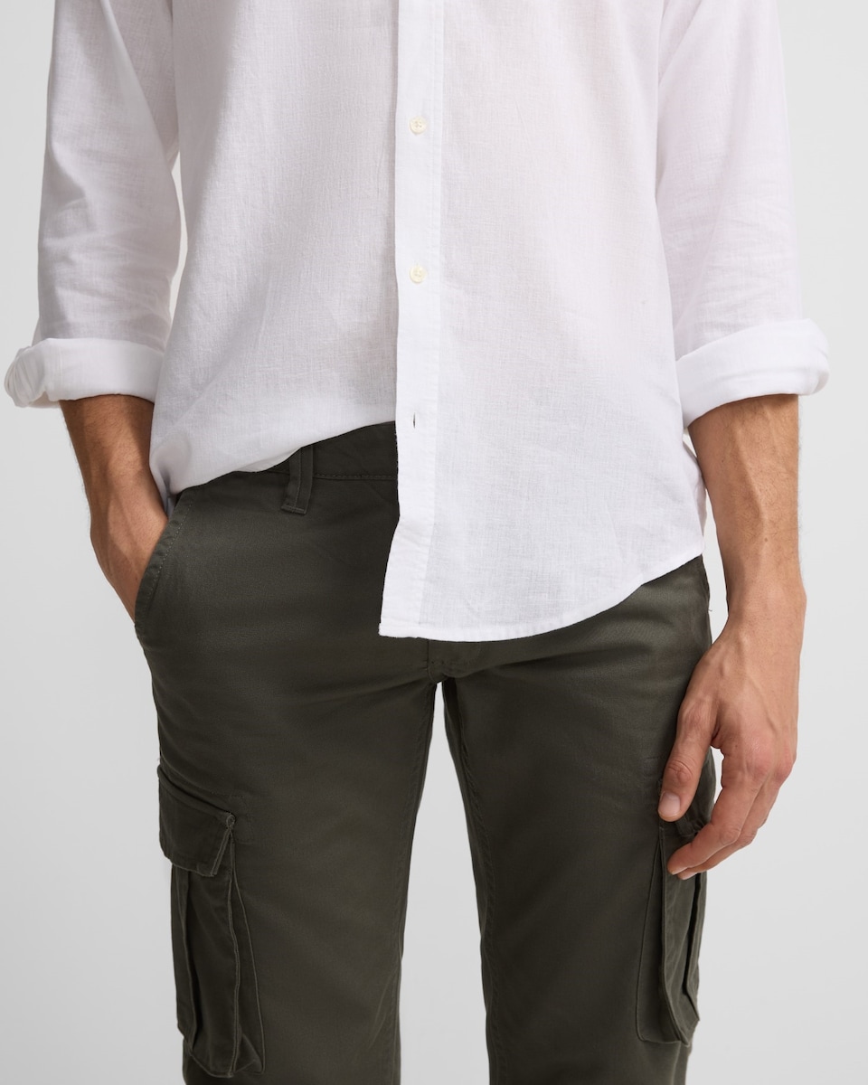 Calças Sport Cargo Casual Verde-escuro-3