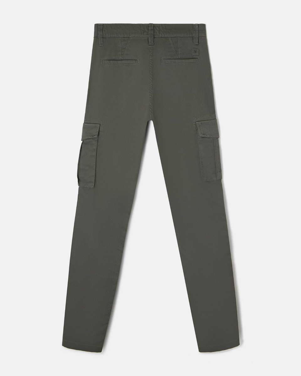 Calças Sport Cargo Casual Verde-escuro-5